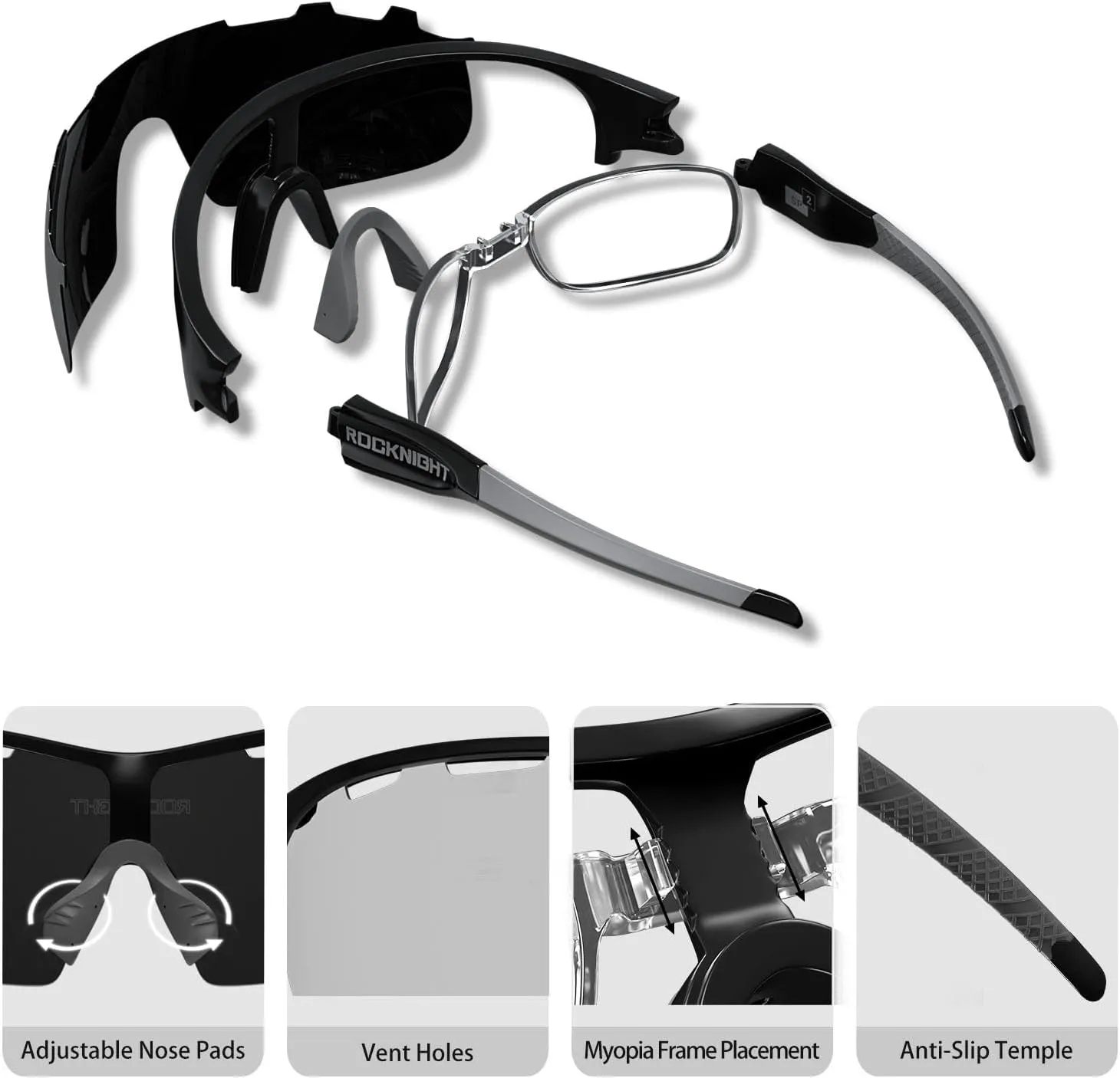 ROCKNIGHT HD Polarized Sports Sunglasses for Cycling, Biking, Baseball & Volleyball Etc- UV Protection, Lightweight & Durable