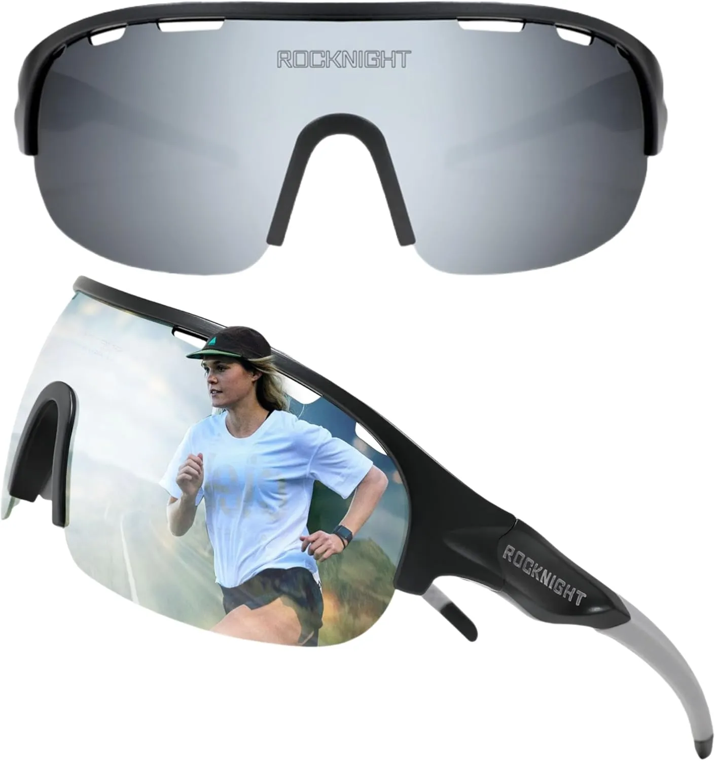 ROCKNIGHT HD Polarized Sports Sunglasses for Cycling, Biking, Baseball & Volleyball Etc- UV Protection, Lightweight & Durable