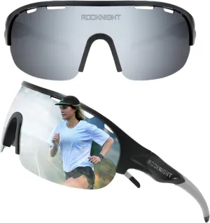 ROCKNIGHT HD Polarized Sports Sunglasses for Cycling, Biking, Baseball & Volleyball Etc- UV Protection, Lightweight & Durable