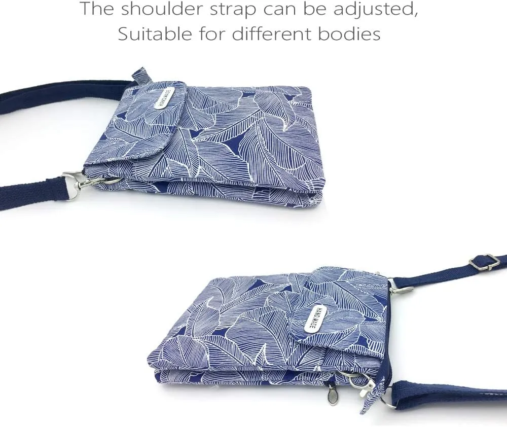 Roomy Cell Phone Purse Wallet Canvas Small Crossbody Purse Bags with Shoulder Strap For Women teen girlsl