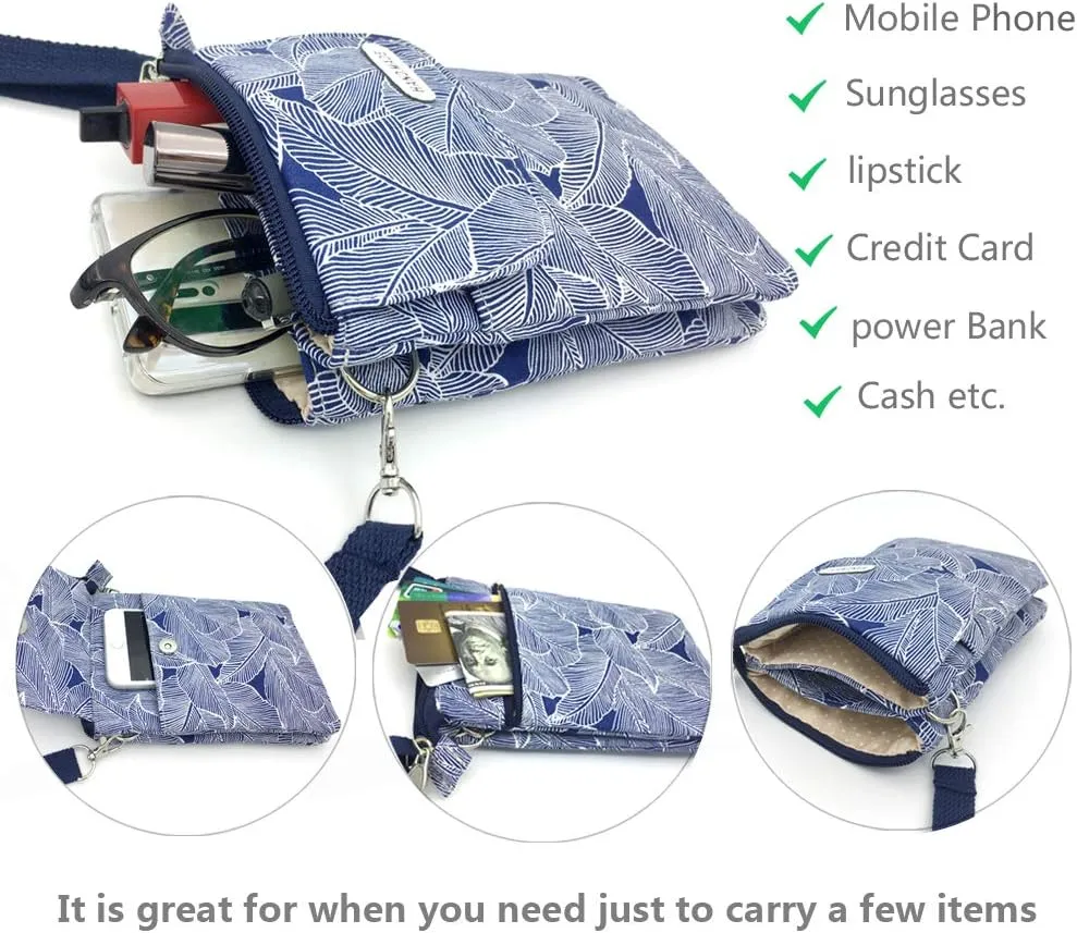 Roomy Cell Phone Purse Wallet Canvas Small Crossbody Purse Bags with Shoulder Strap For Women teen girlsl