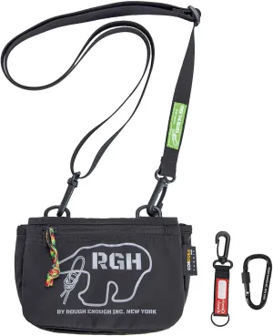Rough Enough Small Crossbody Bag for Women Campus Travel Cell Phone Wallet Purse with YKK Zipper Adjustable Strap Waterproof Cordura Black