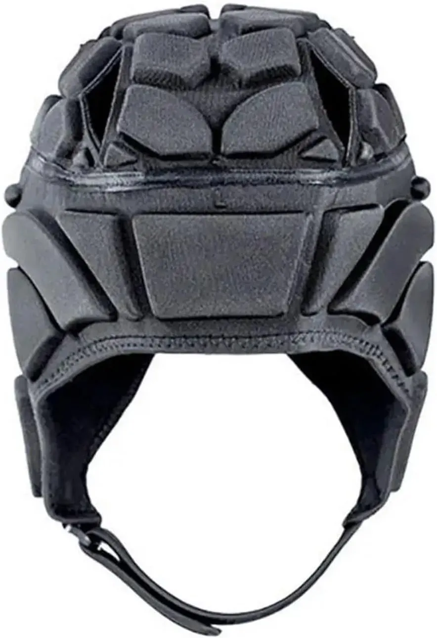Rugby Helmet Adult Rugby Soccer Goalkeeper Breathable Soft Helmet Thick Anti-Impact Goalie Head Protector Cap for Youth Kids Adults(Black,S)