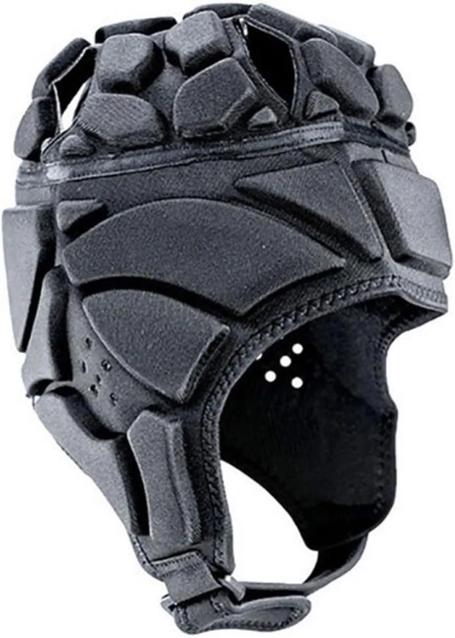 Rugby Helmet Adult Rugby Soccer Goalkeeper Breathable Soft Helmet Thick Anti-Impact Goalie Head Protector Cap for Youth Kids Adults(Black,S)