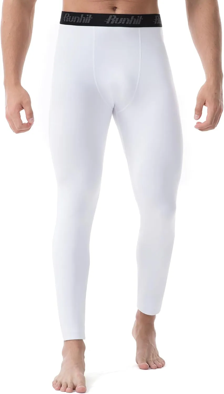 Runhit Men's Thermal Compression Pants Fleece Lined Sports Tights Athletic Leggings Base Layer Bottoms Cold Weather Gear