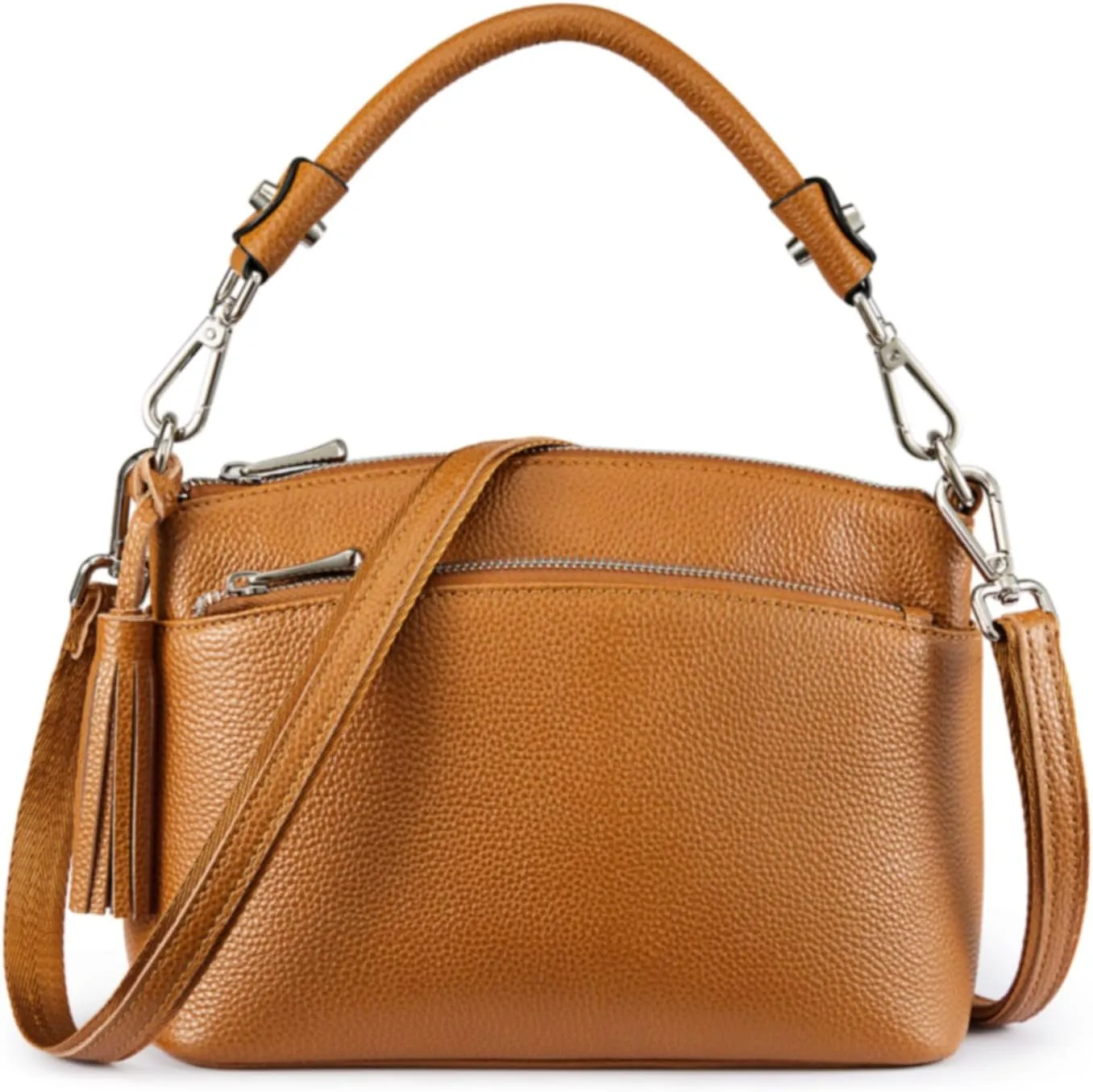S-ZONE Small Genuine Leather Top Handle Handbags for Women Shoulder Bag Crossbody Purse