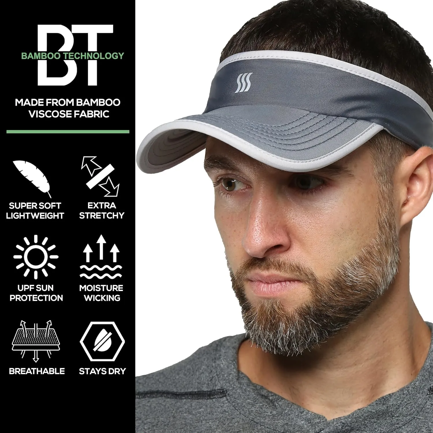 SAAKA Lightweight Visor for Men. Best for Running, Golf, Tennis & All Sports. Ultra Light & Adjustable.