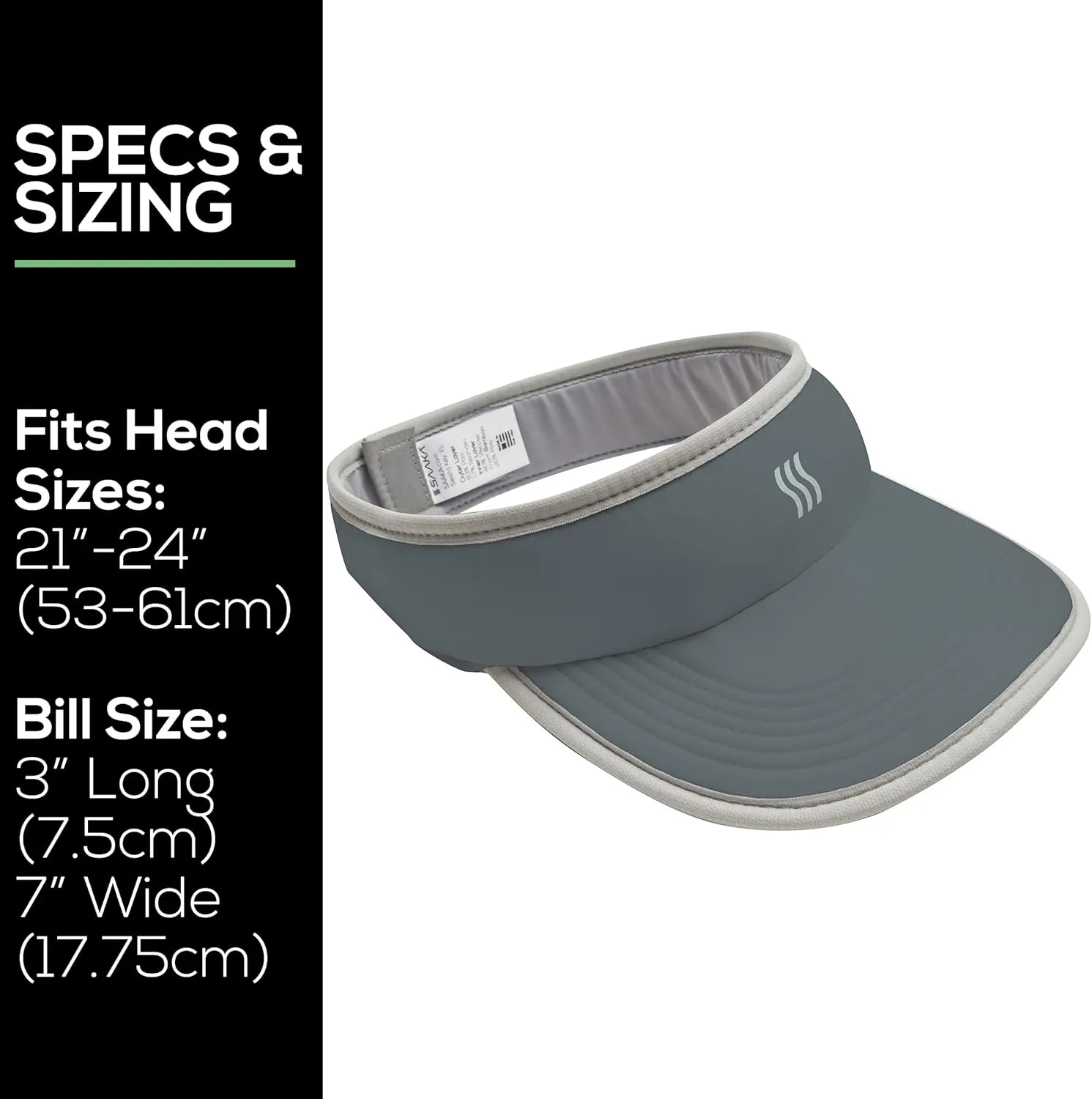 SAAKA Lightweight Visor for Men. Best for Running, Golf, Tennis & All Sports. Ultra Light & Adjustable.