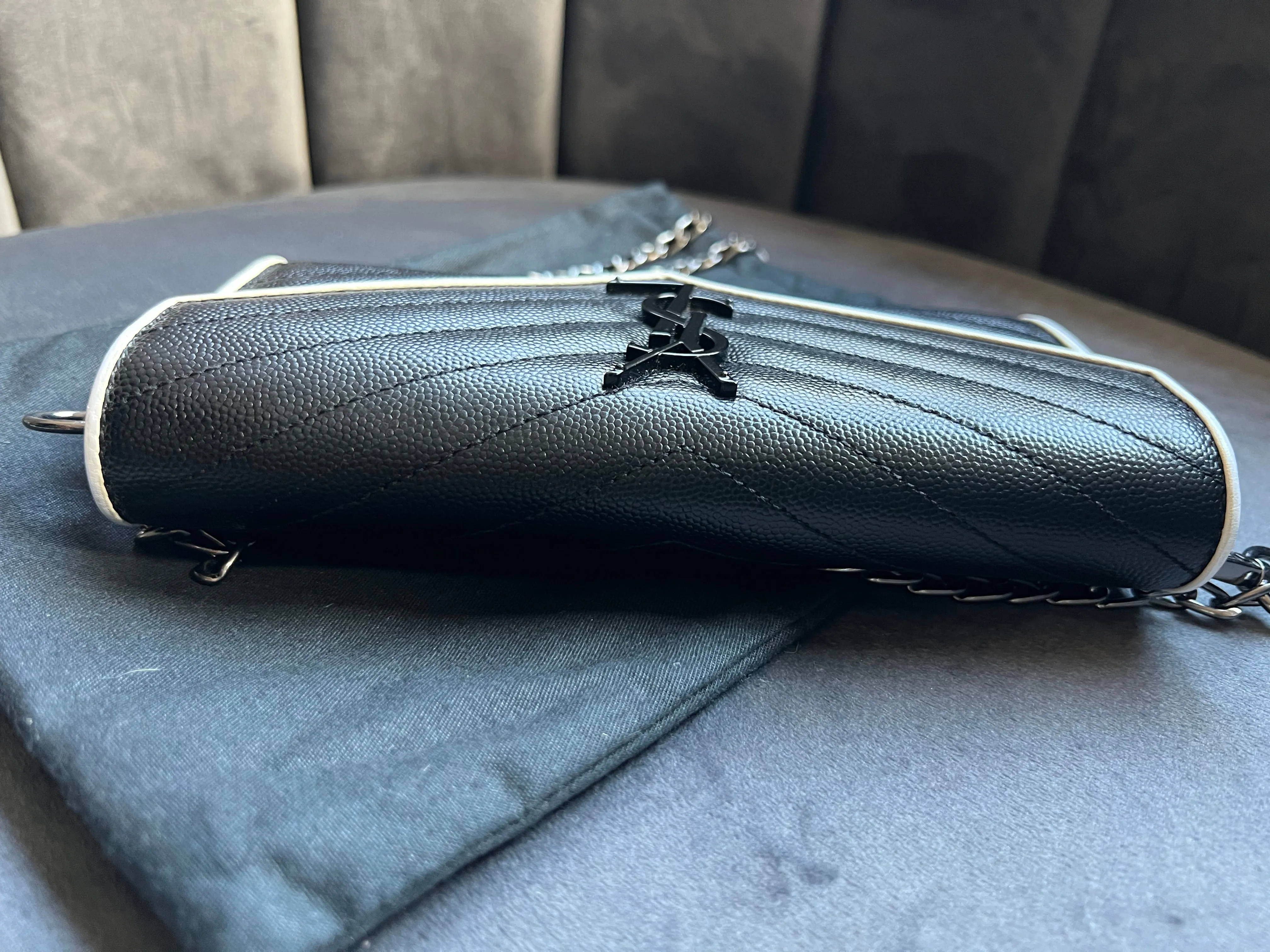 Saint Laurent Cassandre colorblock wallet on chain