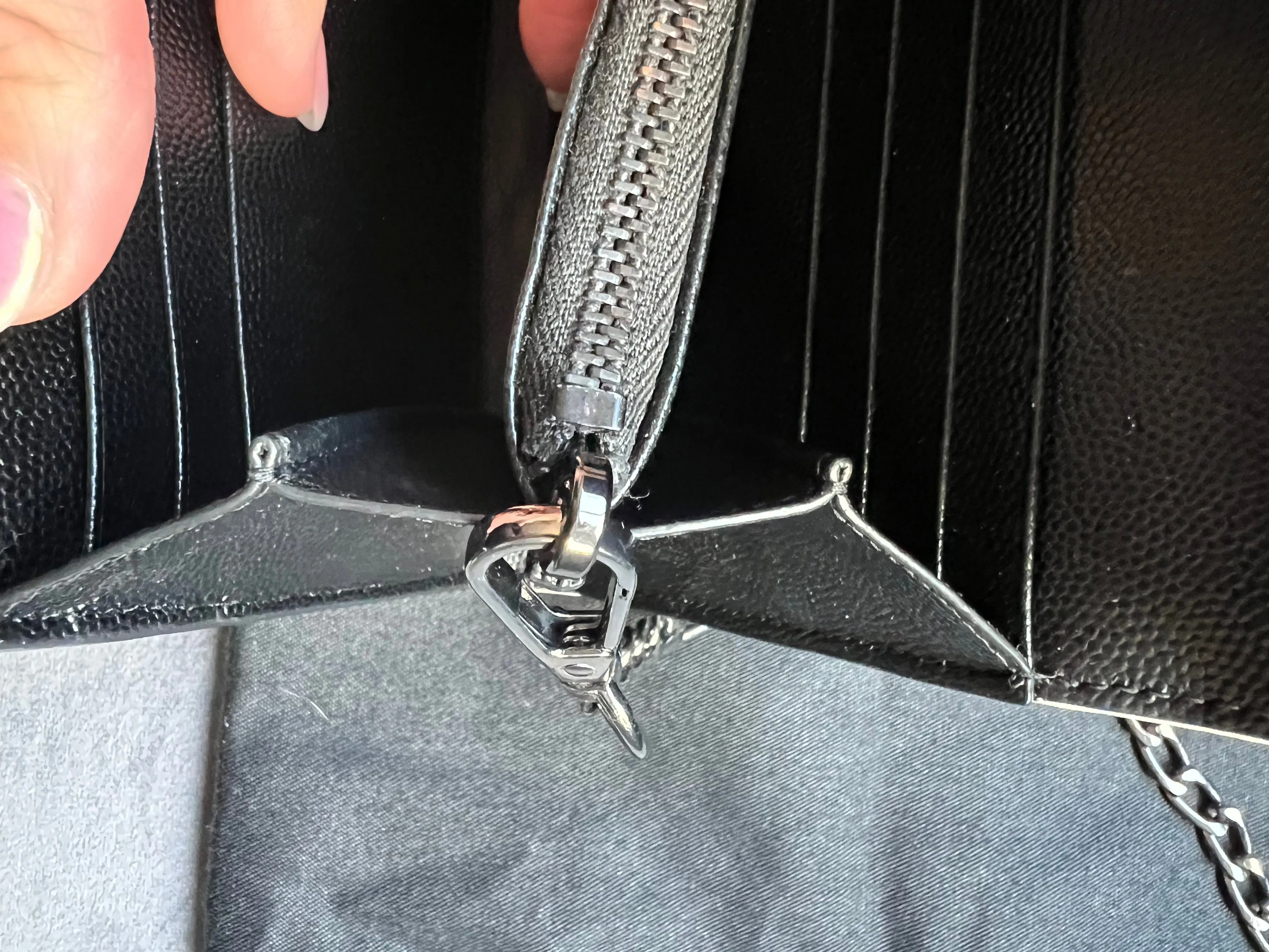 Saint Laurent Cassandre colorblock wallet on chain