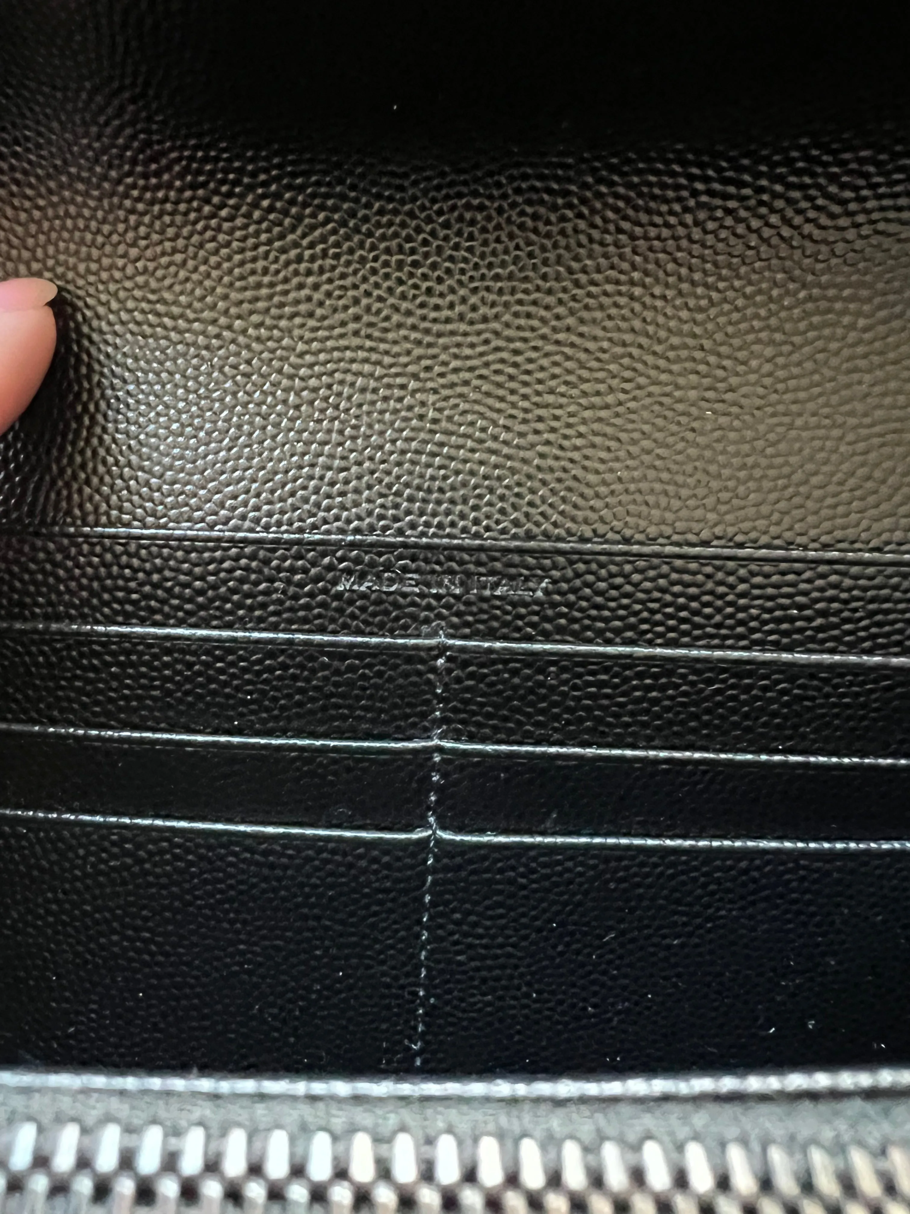 Saint Laurent Cassandre colorblock wallet on chain