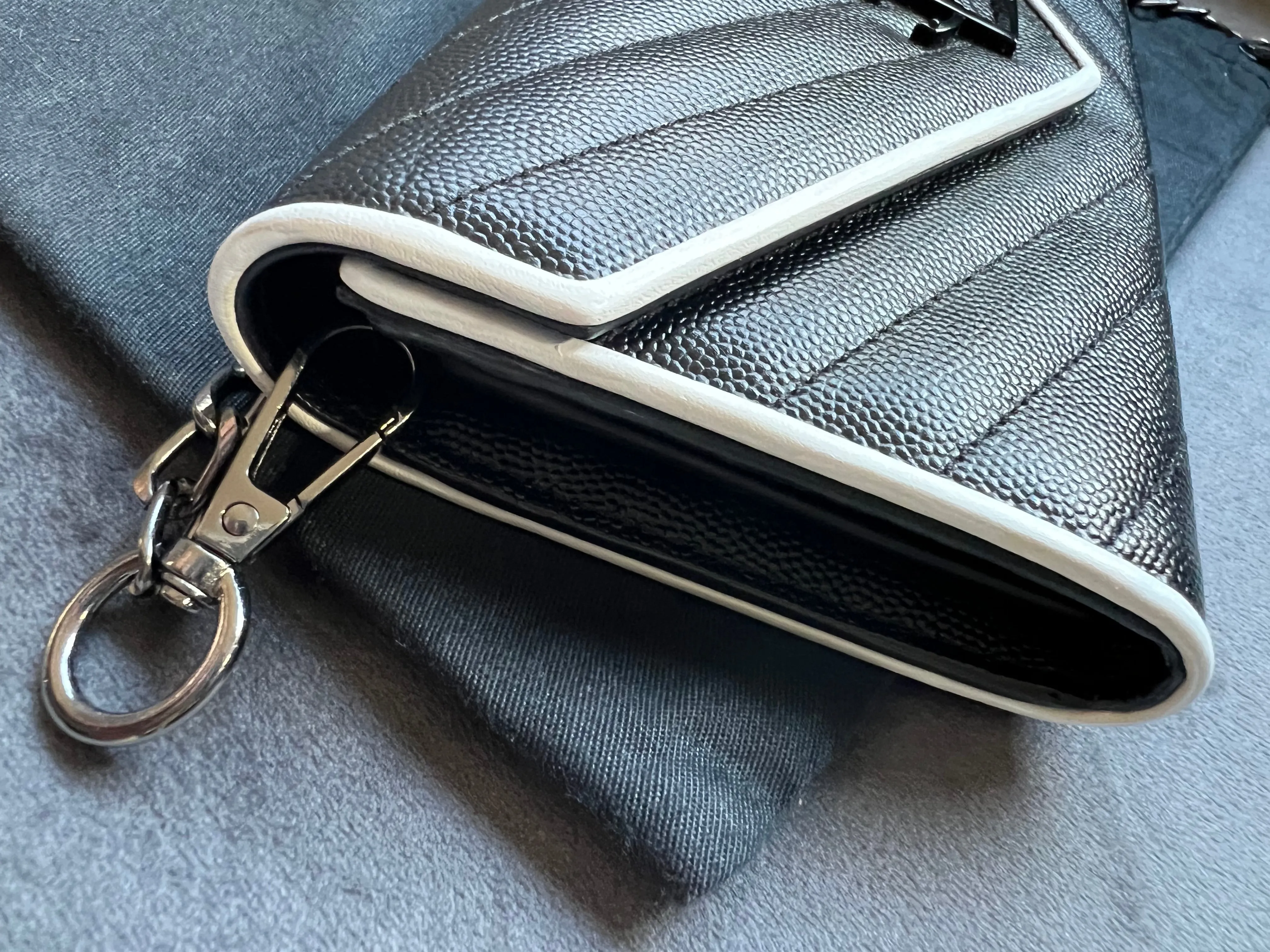 Saint Laurent Cassandre colorblock wallet on chain
