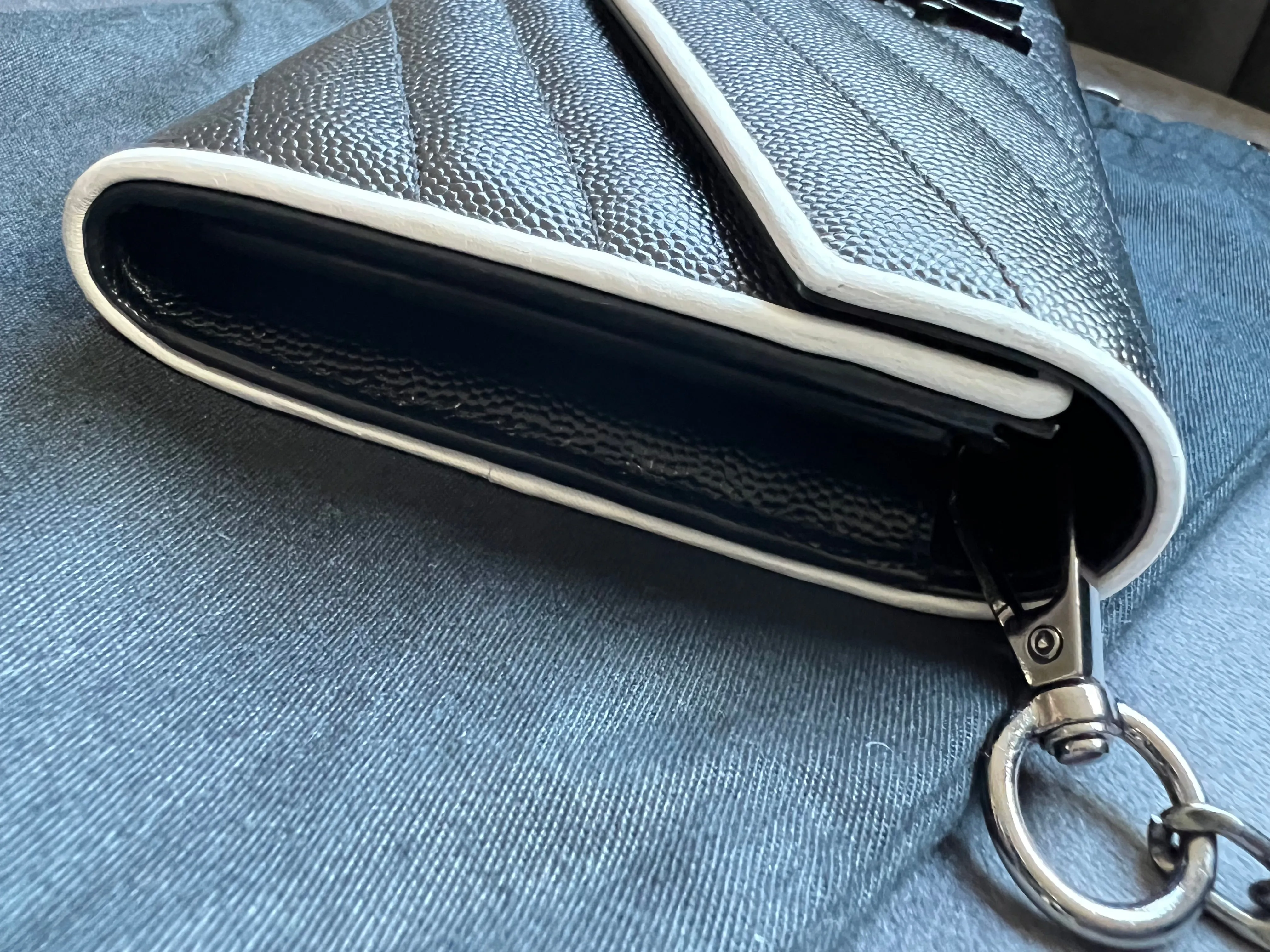 Saint Laurent Cassandre colorblock wallet on chain