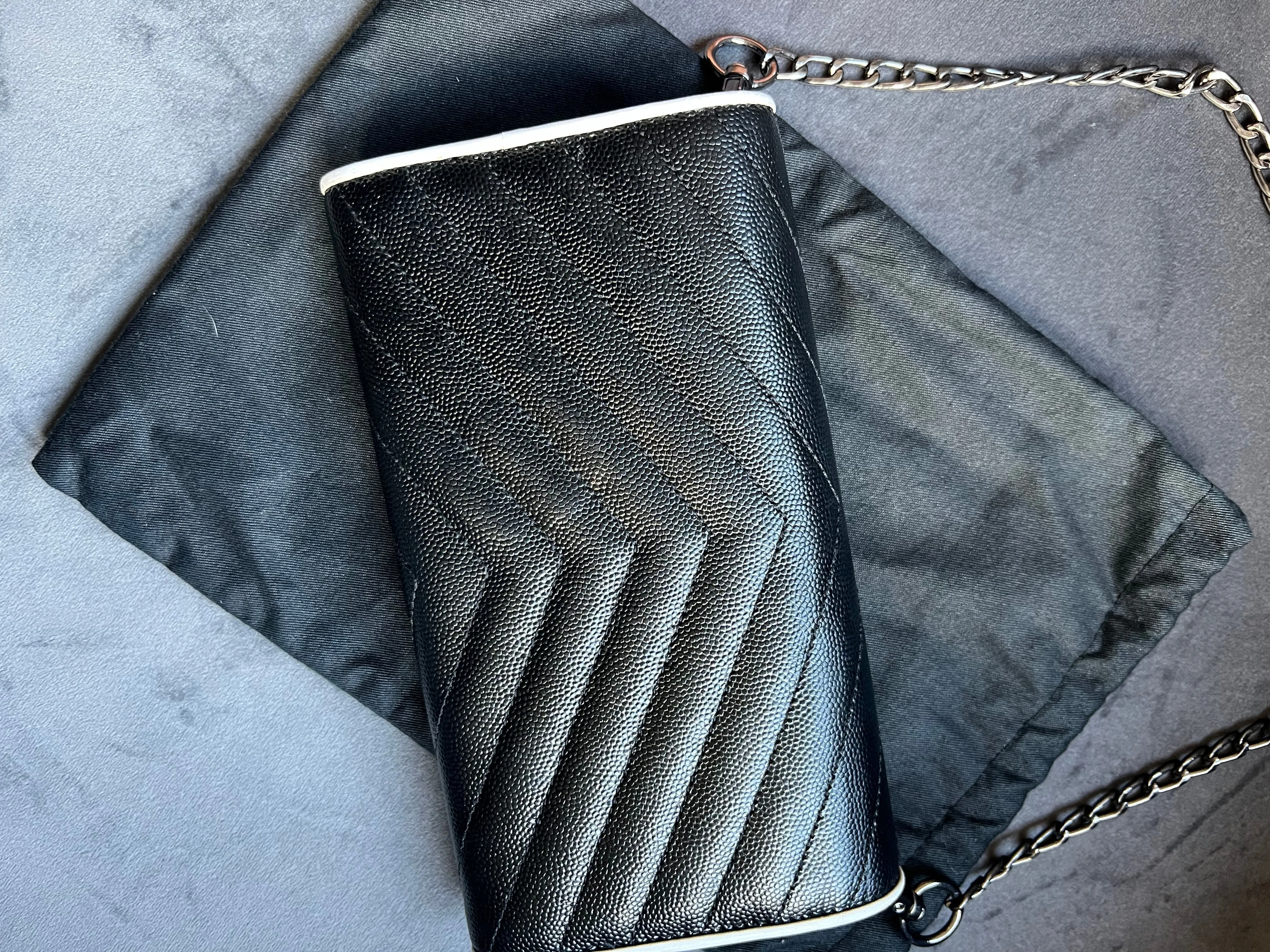 Saint Laurent Cassandre colorblock wallet on chain