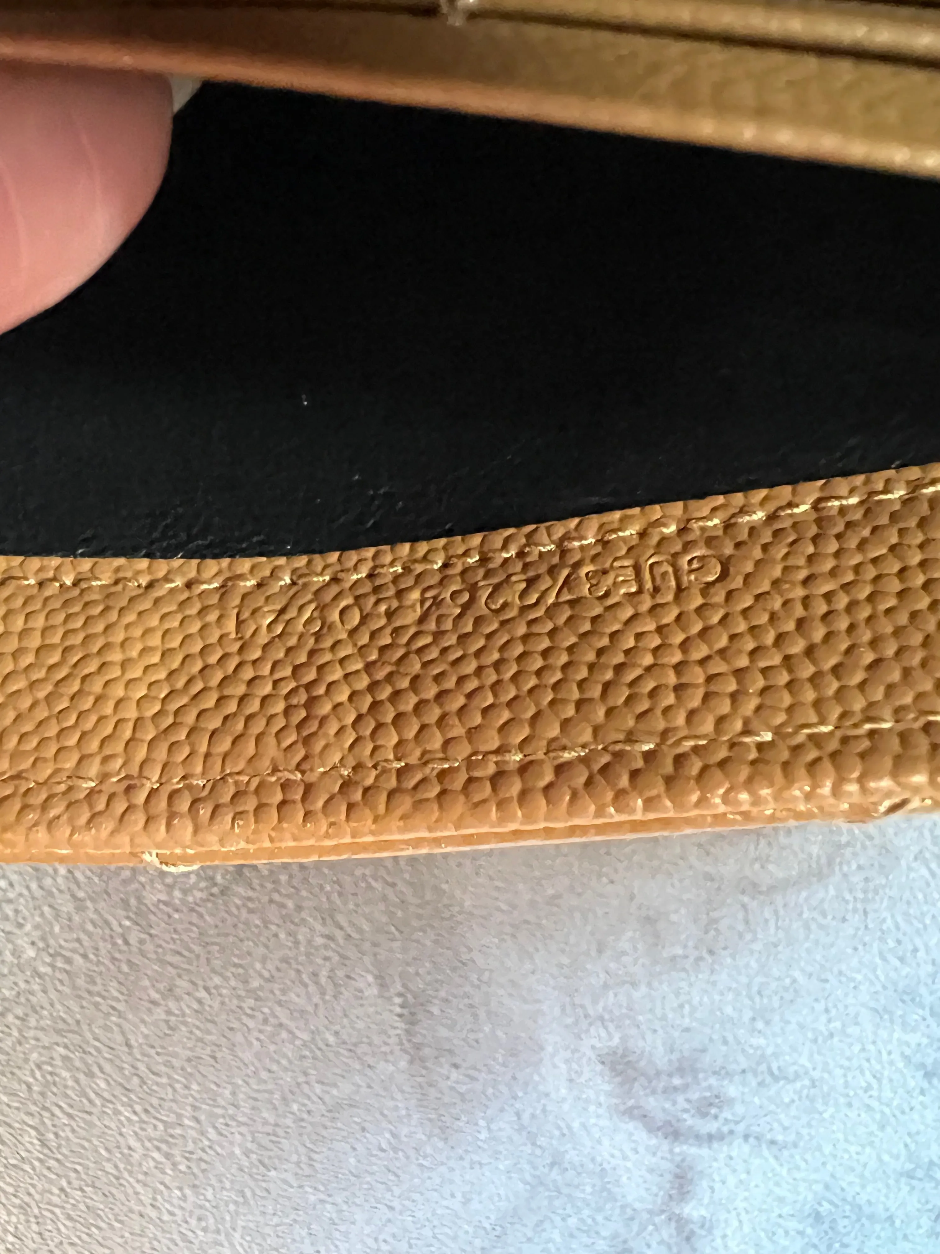 Saint Laurent Cassandre envelope flap brown wallet on chain