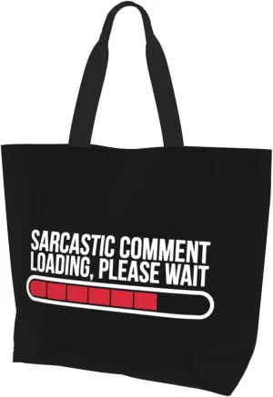 Sarcastic Comment Women'S Lightweight Canvas Handbag Waterproof Reusable Shopping Bag
