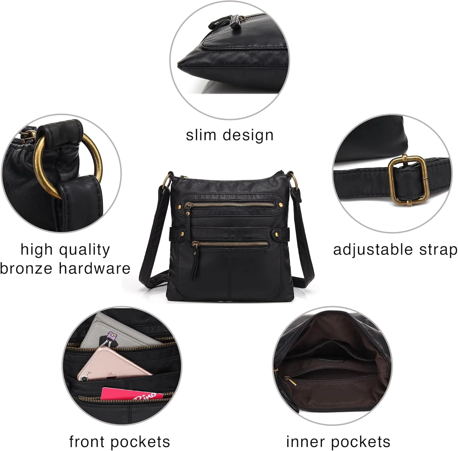 Scarleton Crossbody Bags for Women Travel Bag Purses and Handbags Multi Pocket Shoulder Bag Ultra Soft Faux Leather, H1693