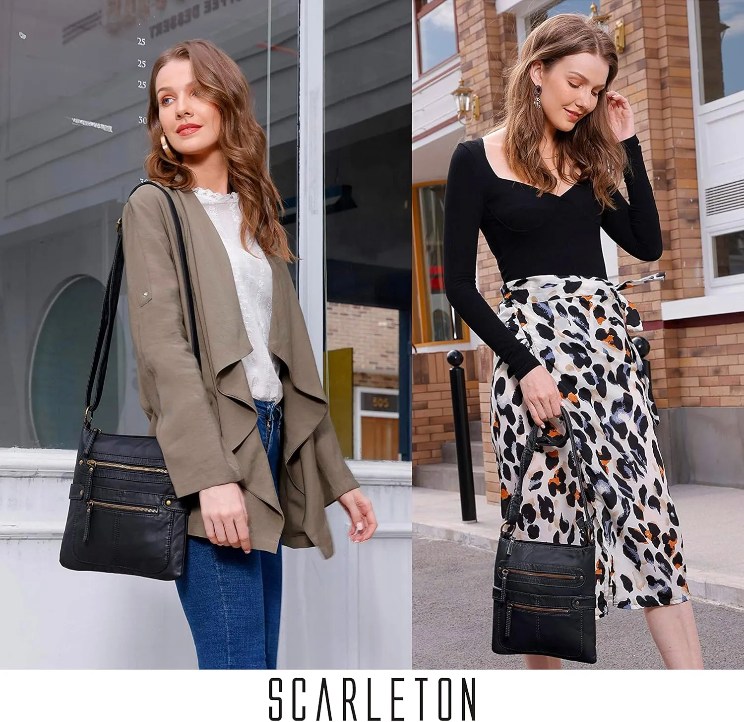 Scarleton Crossbody Bags for Women Travel Bag Purses and Handbags Multi Pocket Shoulder Bag Ultra Soft Faux Leather, H1693