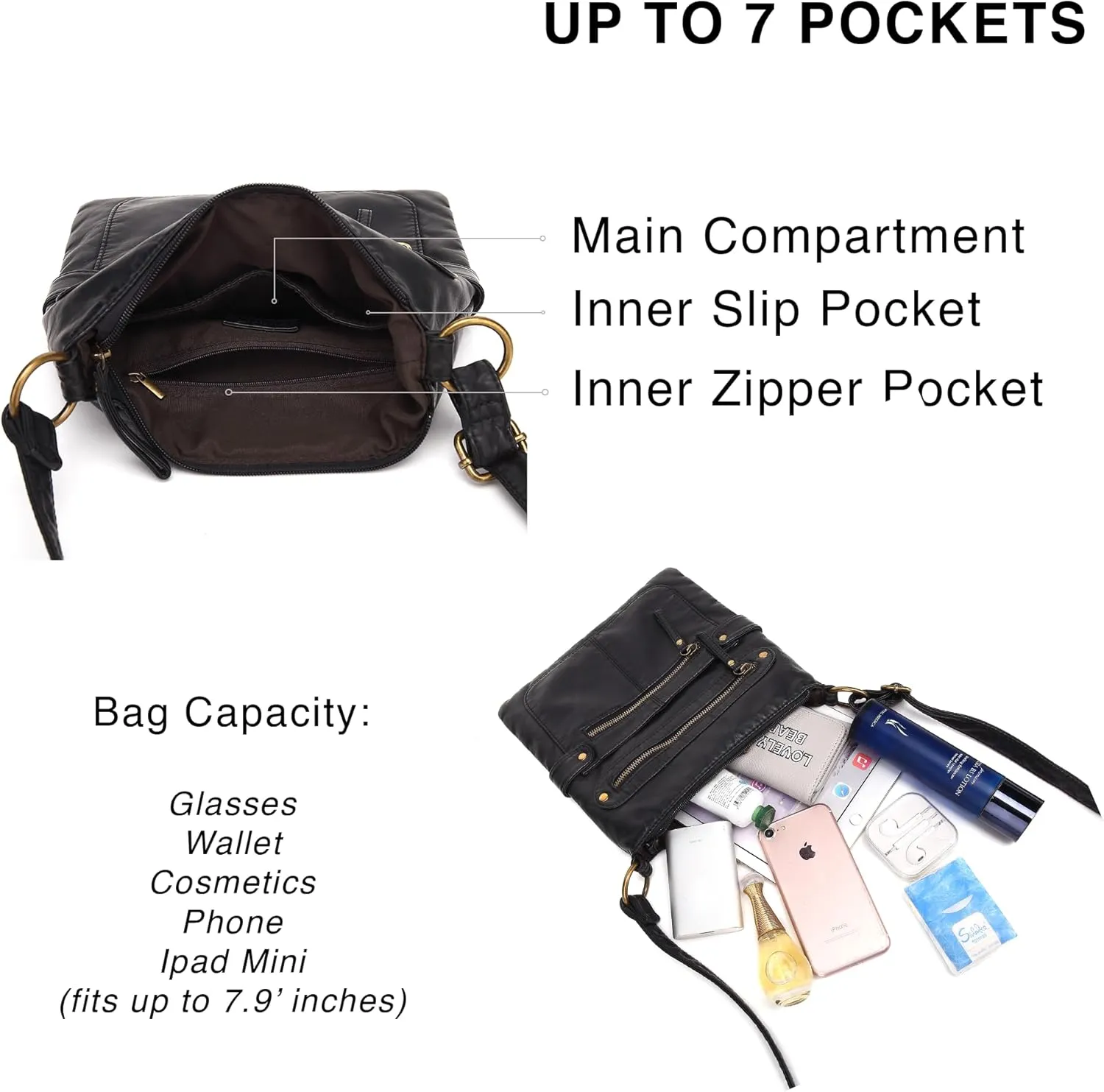 Scarleton Crossbody Bags for Women Travel Bag Purses and Handbags Multi Pocket Shoulder Bag Ultra Soft Faux Leather, H1693