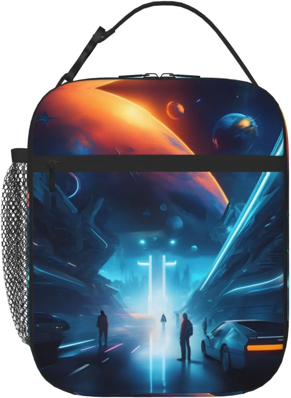 Science Fiction Future Unisex Portable Storage Bags, Reusable Cooler Bags for Work Office School Travel Lunch Bags, Cooler Tote Bags