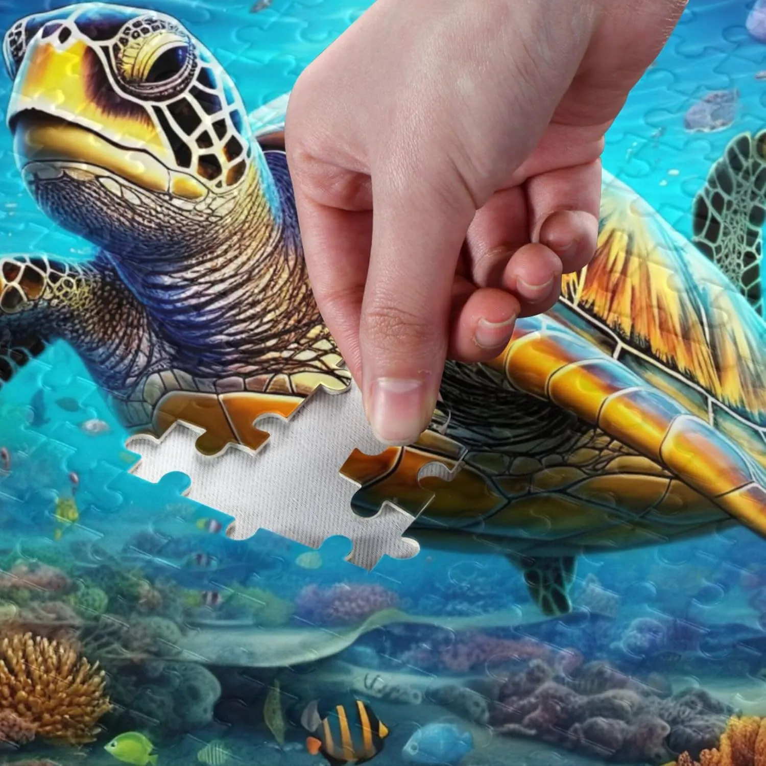Sea Turtle Tropical Fish Jigsaw Puzzles 1000 Pieces Toy Games Educational Gift Home Decor for Adults Kids A110066
