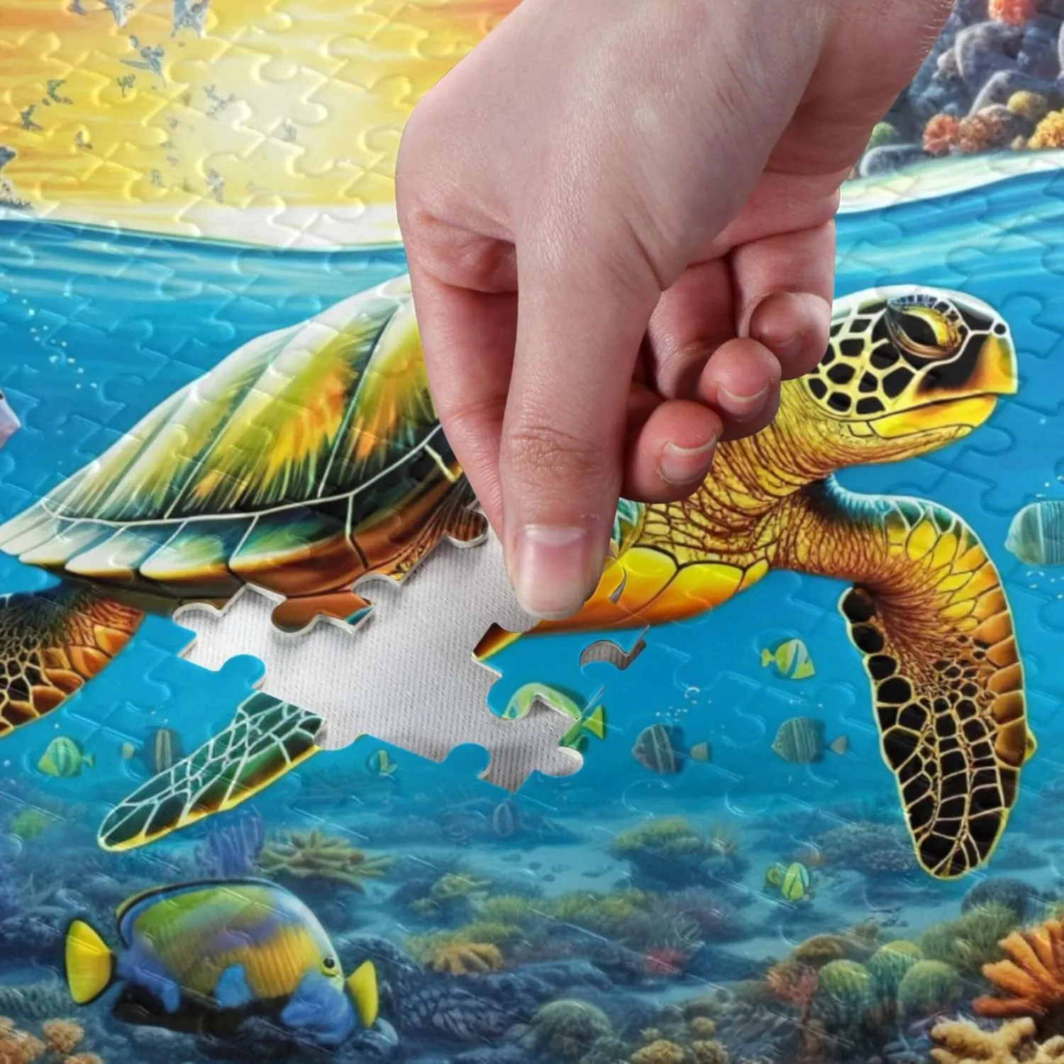 Sea Turtle Tropical Fish Jigsaw Puzzles 500 Pieces Toy Games Educational Gift Home Decor for Adults Kids A110067