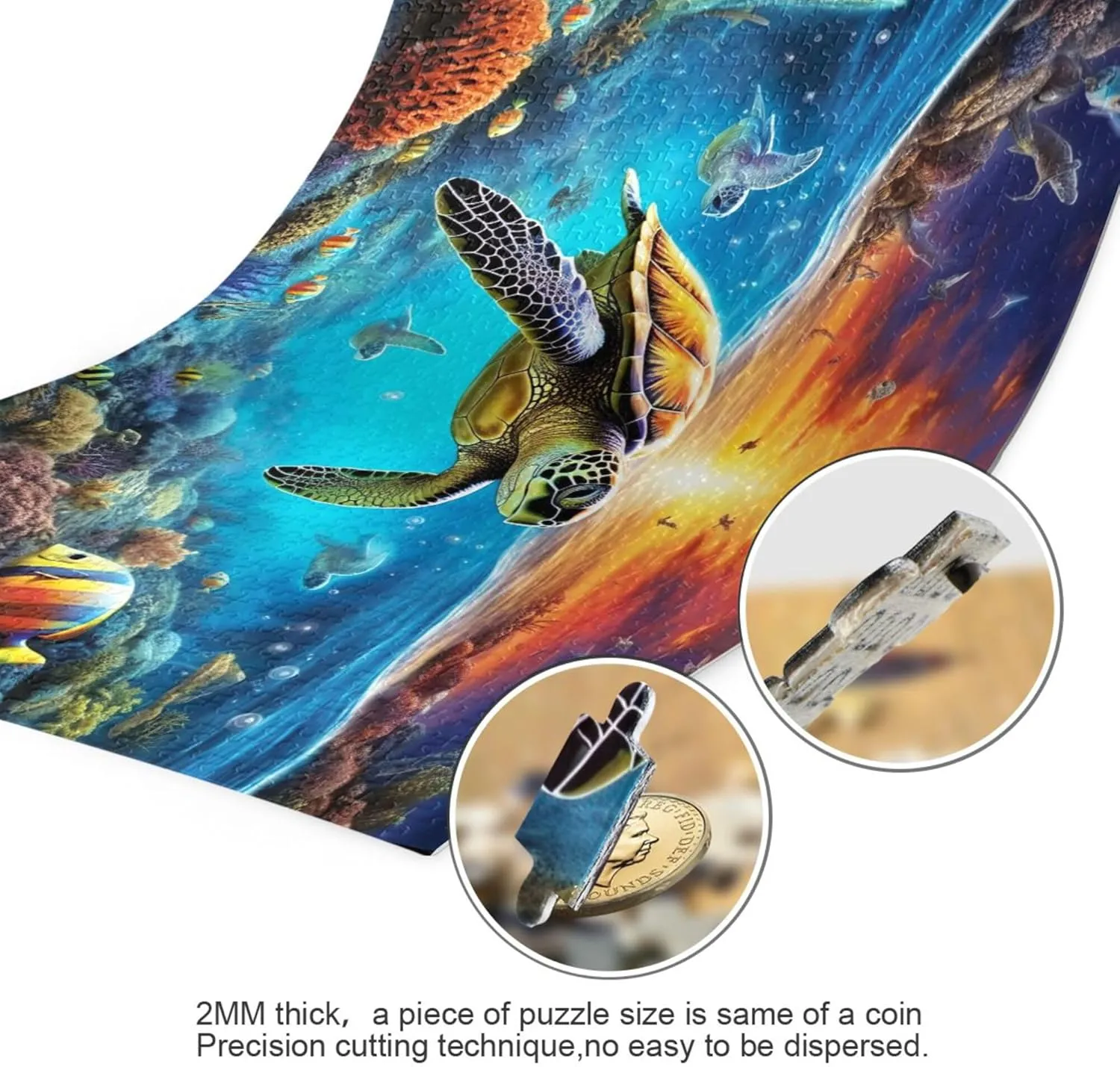 Sea Turtle Tropical Fish Jigsaw Puzzles 500 Pieces Toy Games Educational Gift Home Decor for Adults Kids A110072