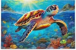 Sea Turtle Tropical Fish Jigsaw Puzzles 500 Pieces Toy Games Educational Gift Home Decor for Adults Kids A110092