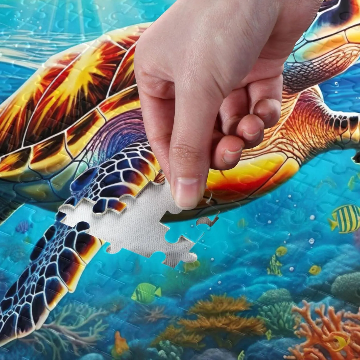 Sea Turtle Tropical Fish Jigsaw Puzzles 500 Pieces Toy Games Educational Gift Home Decor for Adults Kids A110092