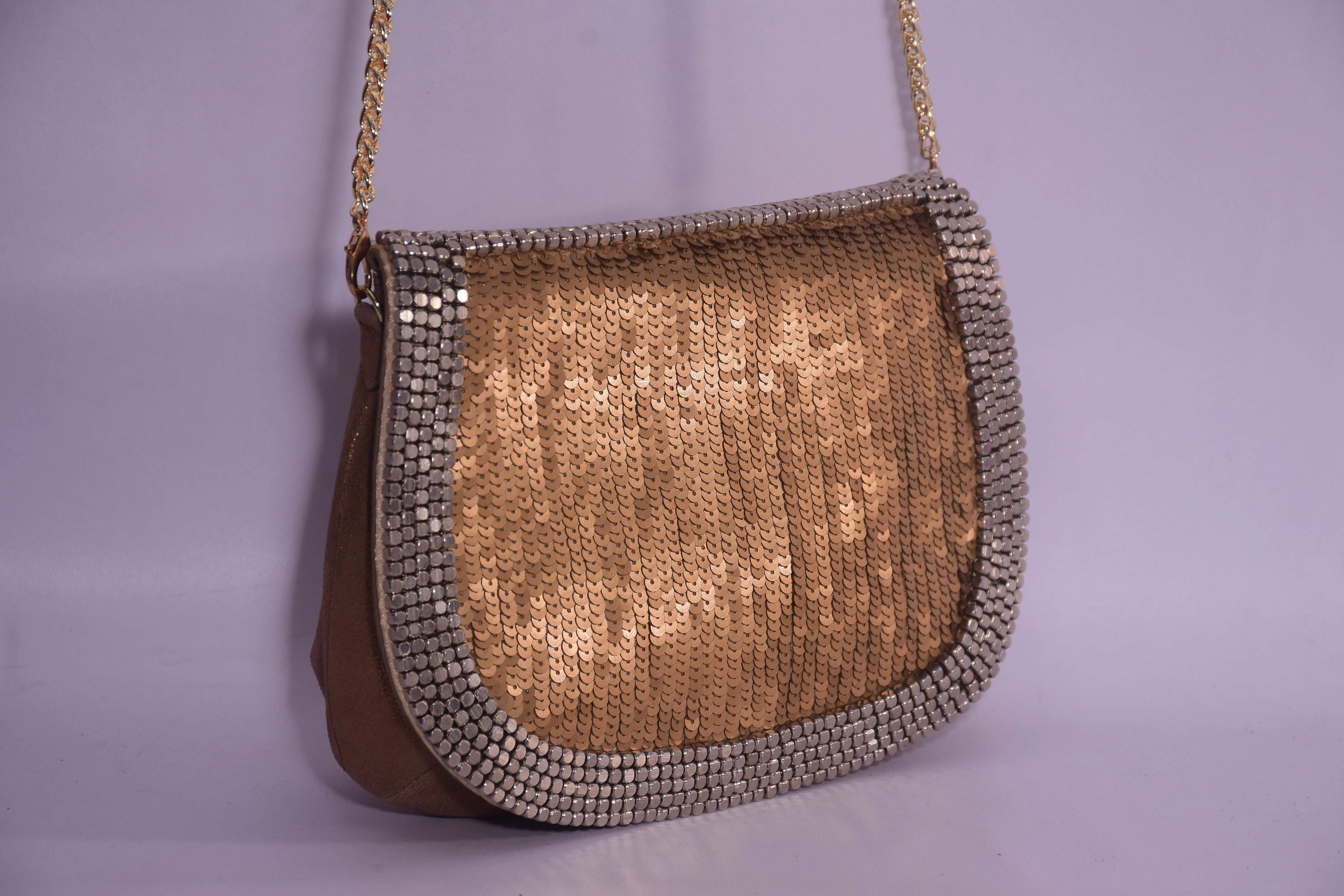 SEQUINNED X BODY WITH METAL BEADS