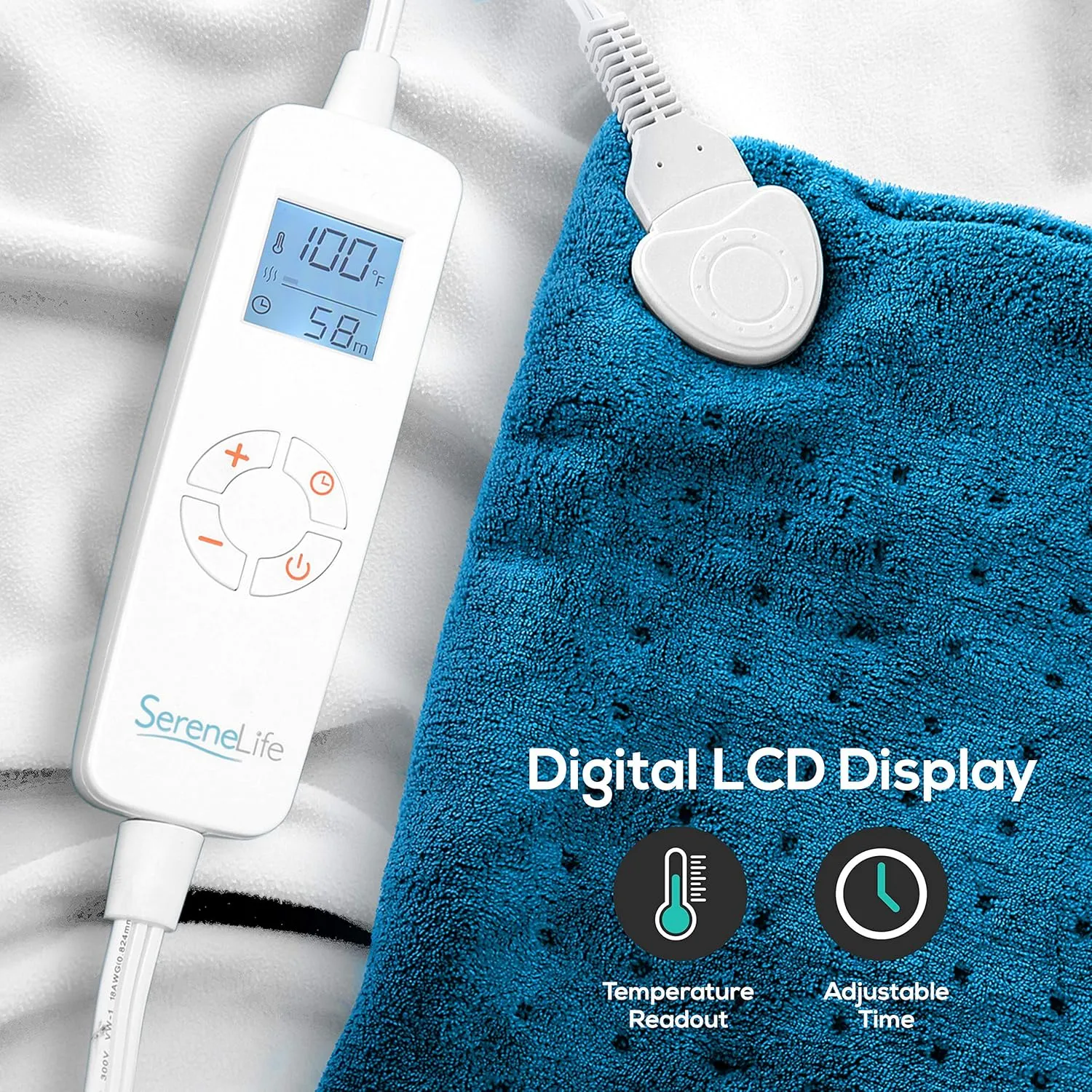 SereneLife Full Body Electric Heating Pad - 150° F Washable Large Warming Blanket Heat Pack Therapy Pad w/ Auto Shut Off for Back Neck Shoulder Foot Leg Muscle Pain Menstrual Period Cramps - SLHP34L.7