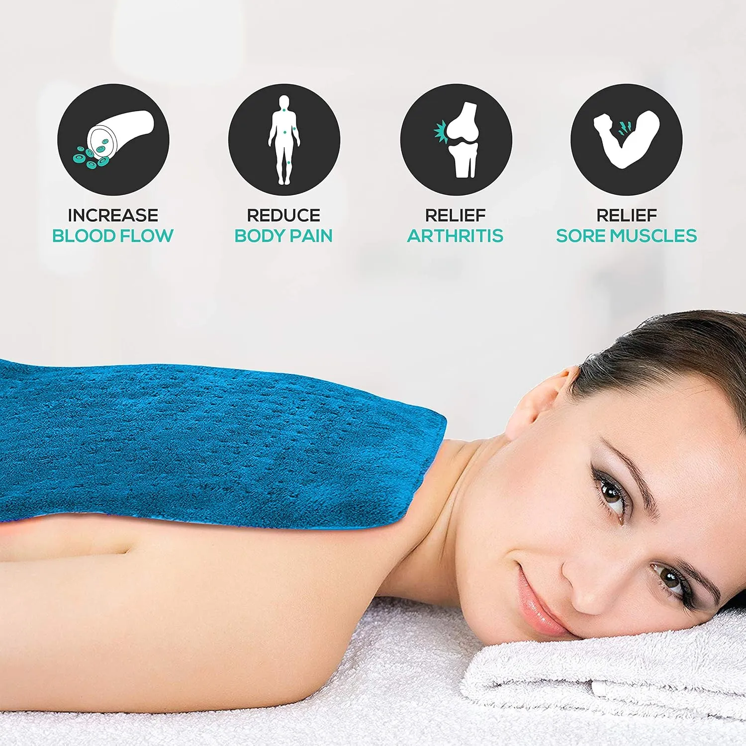 SereneLife Full Body Electric Heating Pad - 150° F Washable Large Warming Blanket Heat Pack Therapy Pad w/ Auto Shut Off for Back Neck Shoulder Foot Leg Muscle Pain Menstrual Period Cramps - SLHP34L.7