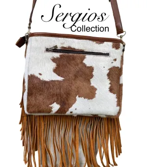 Sergios crossbody cowhide bag in palomino color