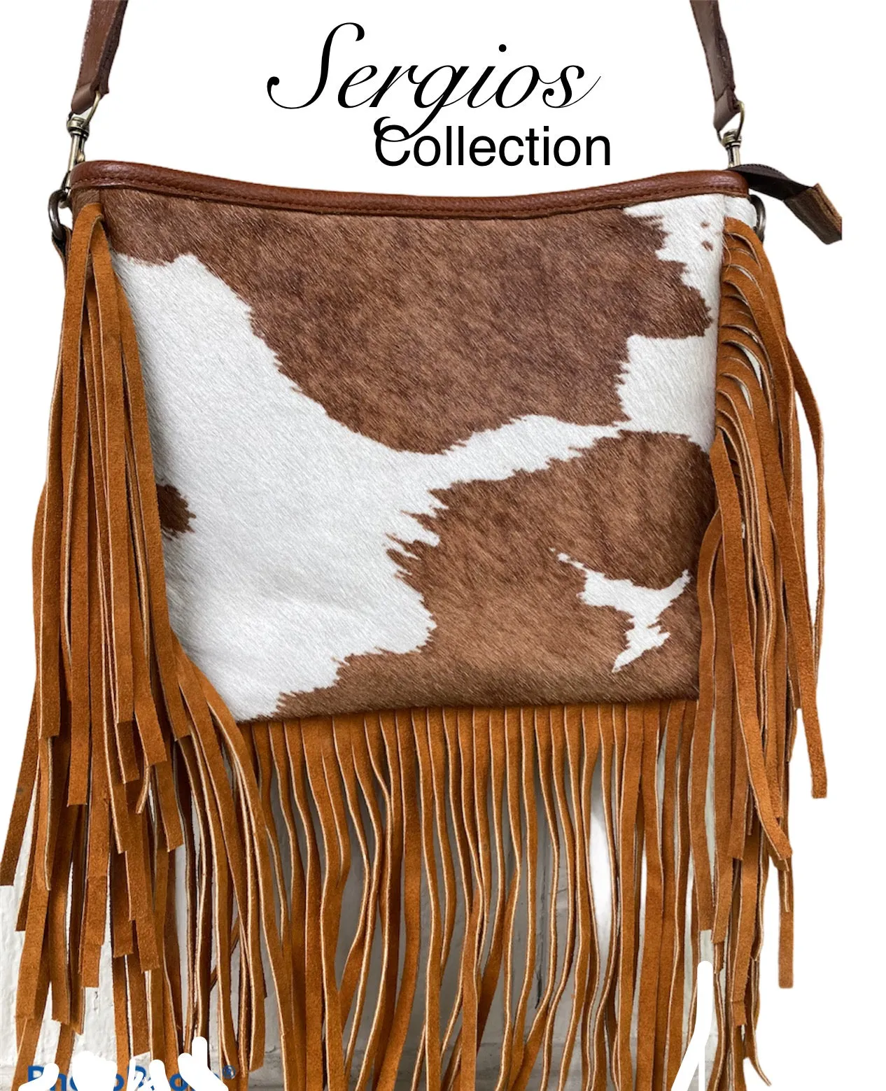 Sergios crossbody cowhide bag in palomino color