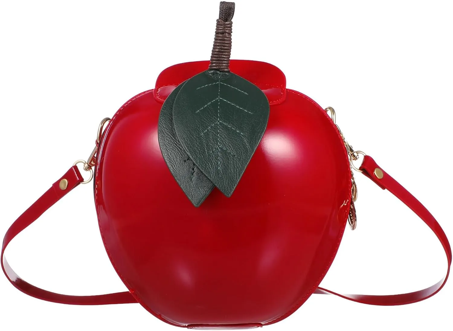 Shape Shoulder Bag Cute Apple PU bag Trendy Belt Purse Coin Purse Crossbody Bag for Girl 1pc