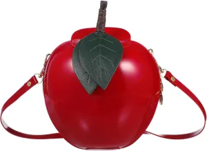 Shape Shoulder Bag Cute Apple PU bag Trendy Belt Purse Coin Purse Crossbody Bag for Girl 1pc