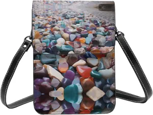 Shoulder Bag Crossbody Cell Phone Purse Colorful Cobbles Printed Crossbody Bags