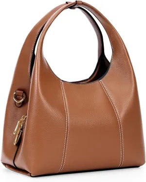Shoulder Bag for Women Soft Grained Leather Hobo Bags Trendy Handbag Purse Satchel Crossbody for Work, Travel