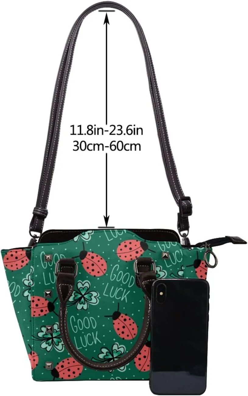 Shoulder Bag for Women Tote Bag Shoulder Bag Handbag PU Leather Studded Satchel Bag with Pockets