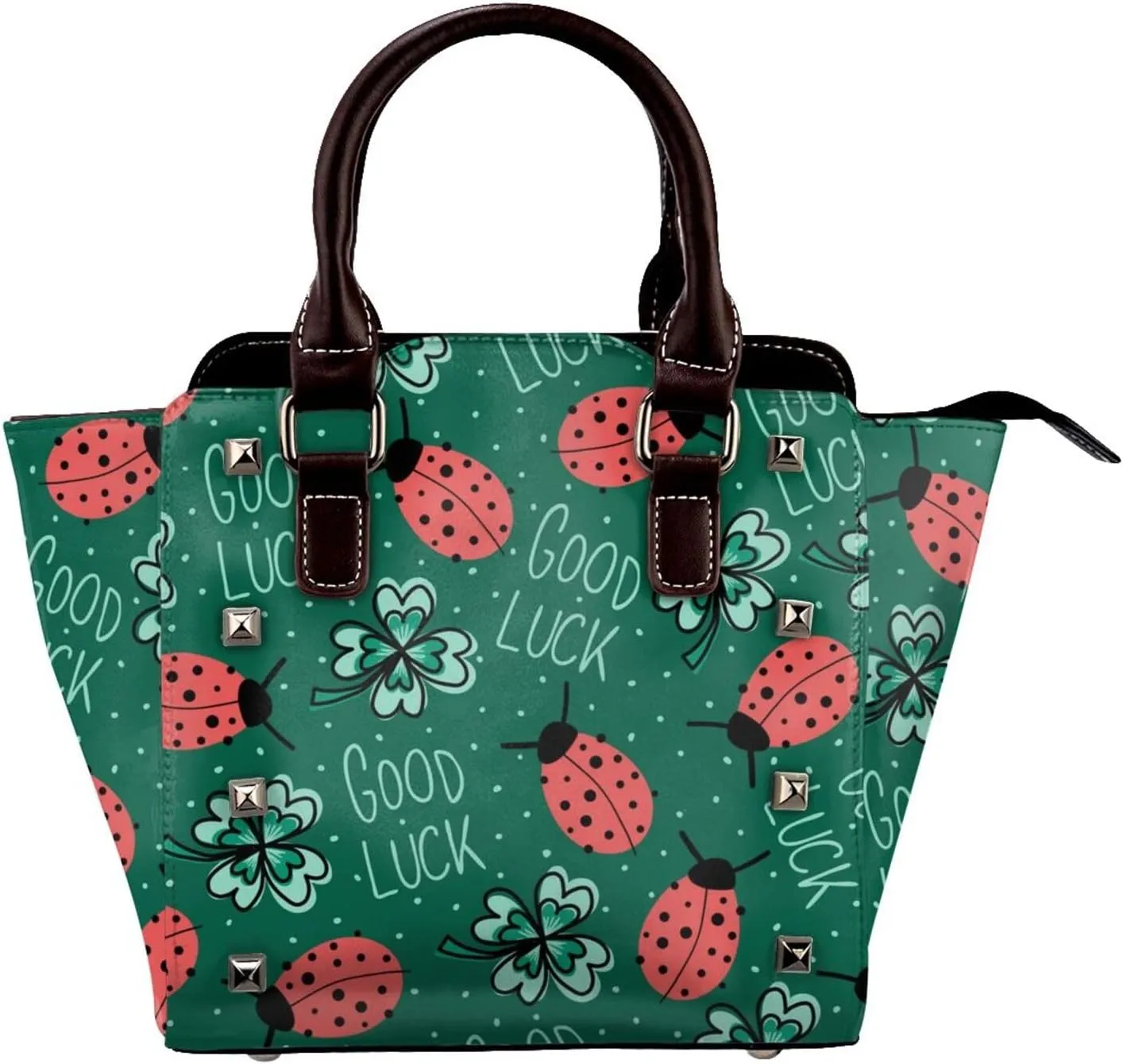 Shoulder Bag for Women Tote Bag Shoulder Bag Handbag PU Leather Studded Satchel Bag with Pockets