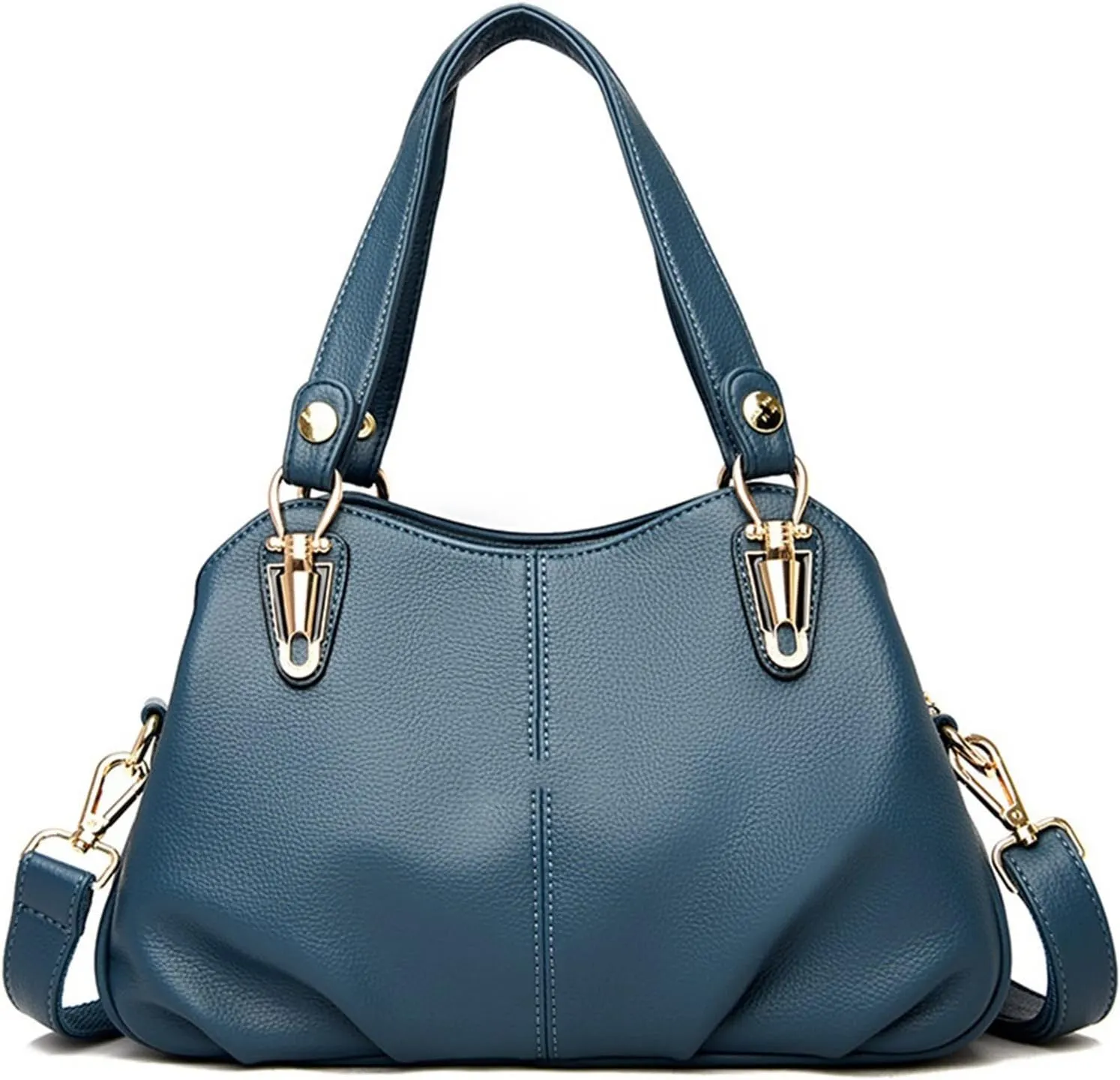 Shoulder Bags 3 Layers Ladies Handbags Pu Leather Messenger ， Shoulder Crossbody Bag for Women，Large-Capacity Lady's Handbag, Female Soft Bag(Blue)