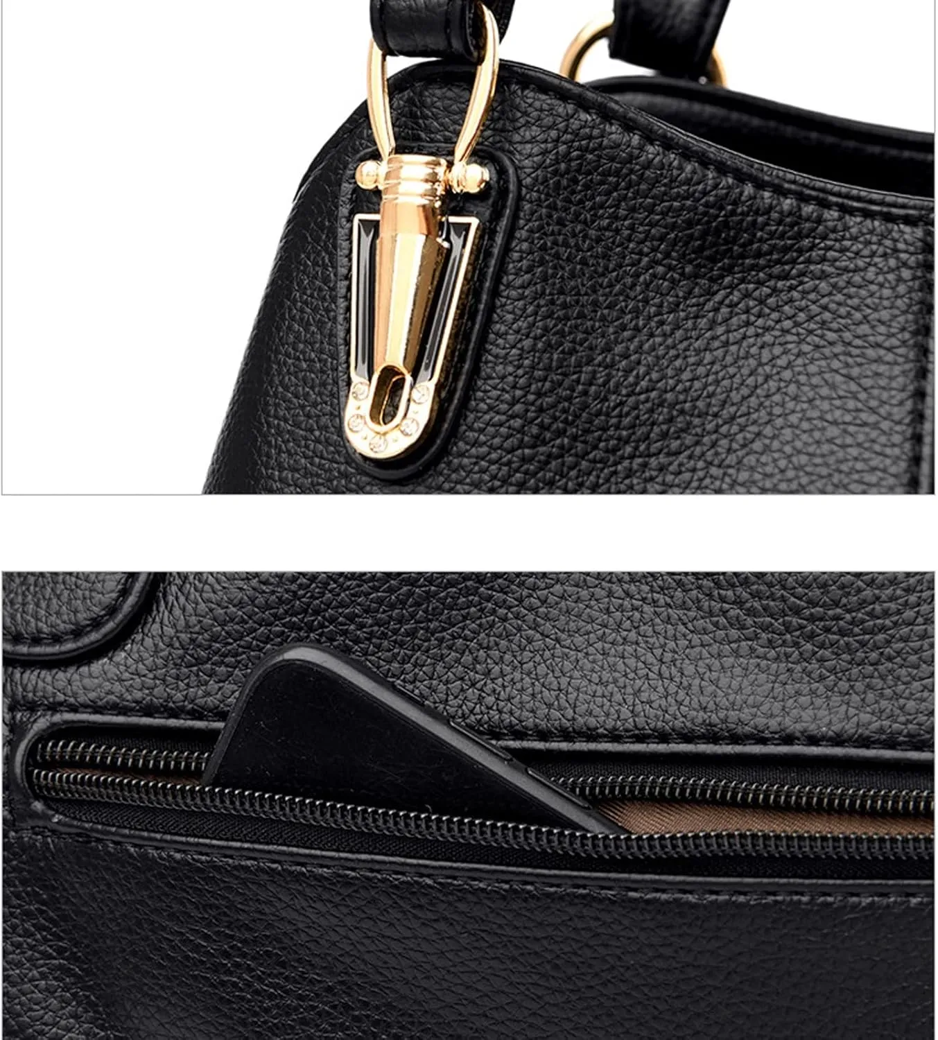 Shoulder Bags 3 Layers Ladies Handbags Pu Leather Messenger ， Shoulder Crossbody Bag for Women，Large-Capacity Lady's Handbag, Female Soft Bag(Blue)