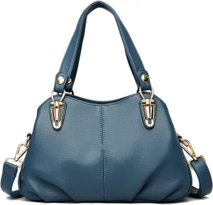 Shoulder Bags 3 Layers Ladies Handbags Pu Leather Messenger ， Shoulder Crossbody Bag for Women，Large-Capacity Lady's Handbag, Female Soft Bag(Blue)