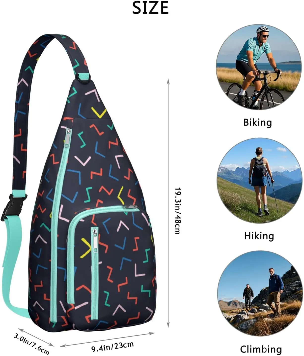Shoulder Sling Crossbody Casual Chest Bag For Travel Sports Running,Backpack for Men & Women Lightweight Sports BagCrossbody Concealed Carry,Abstract Shoulder Bag Waterproof Chest Bag