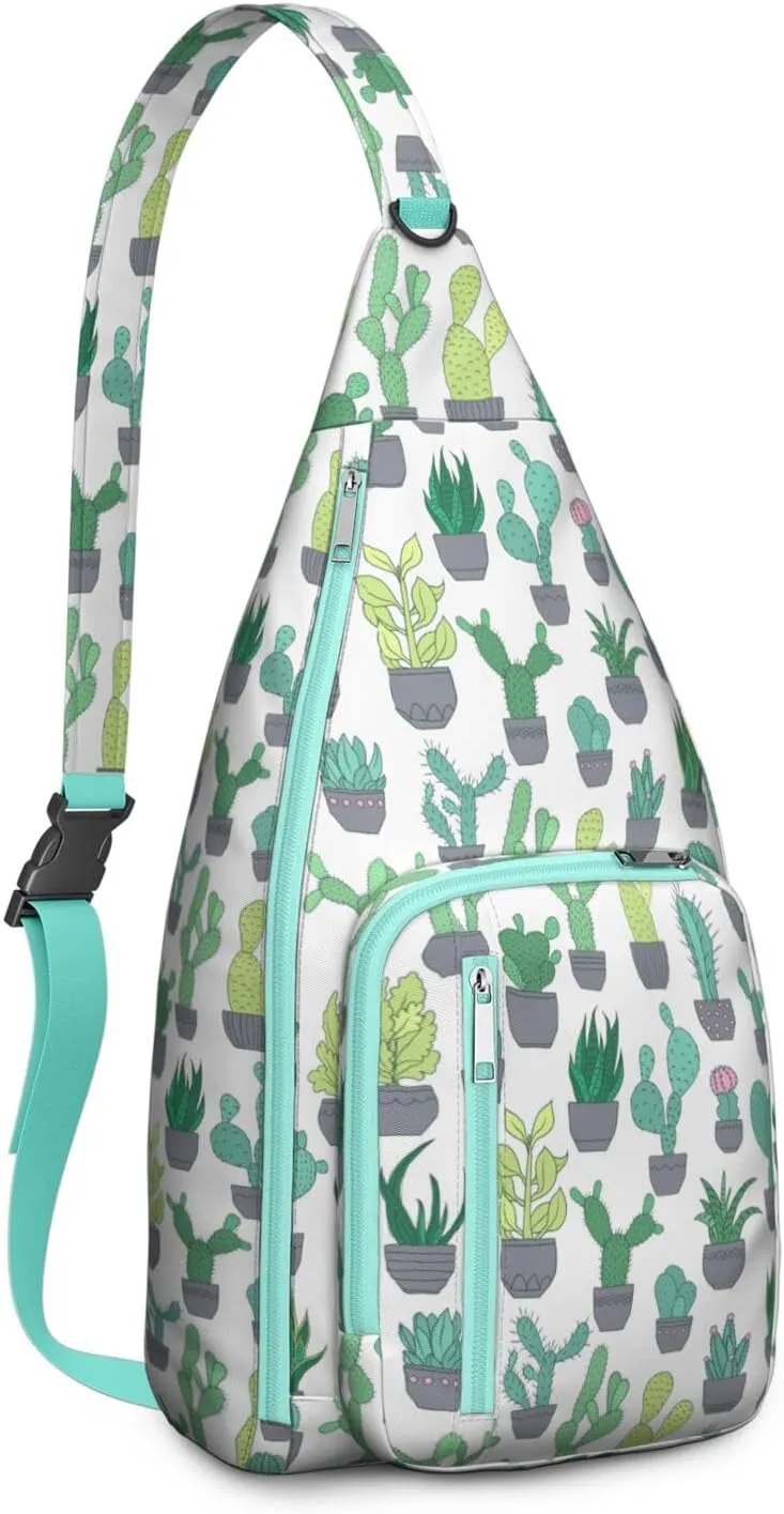 Shoulder Sling Crossbody Casual Chest Bag For Travel Sports Running,Backpack for Men & Women Lightweight Sports BagCrossbody Concealed Carry,Cactus Shoulder Bag Waterproof Chest Bag