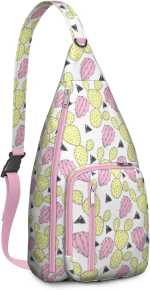 Shoulder Sling Crossbody Casual Chest Bag For Travel Sports Running,Backpack for Men & Women Lightweight Sports BagCrossbody Concealed Carry,Cactus Shoulder Bag Waterproof Chest Bag
