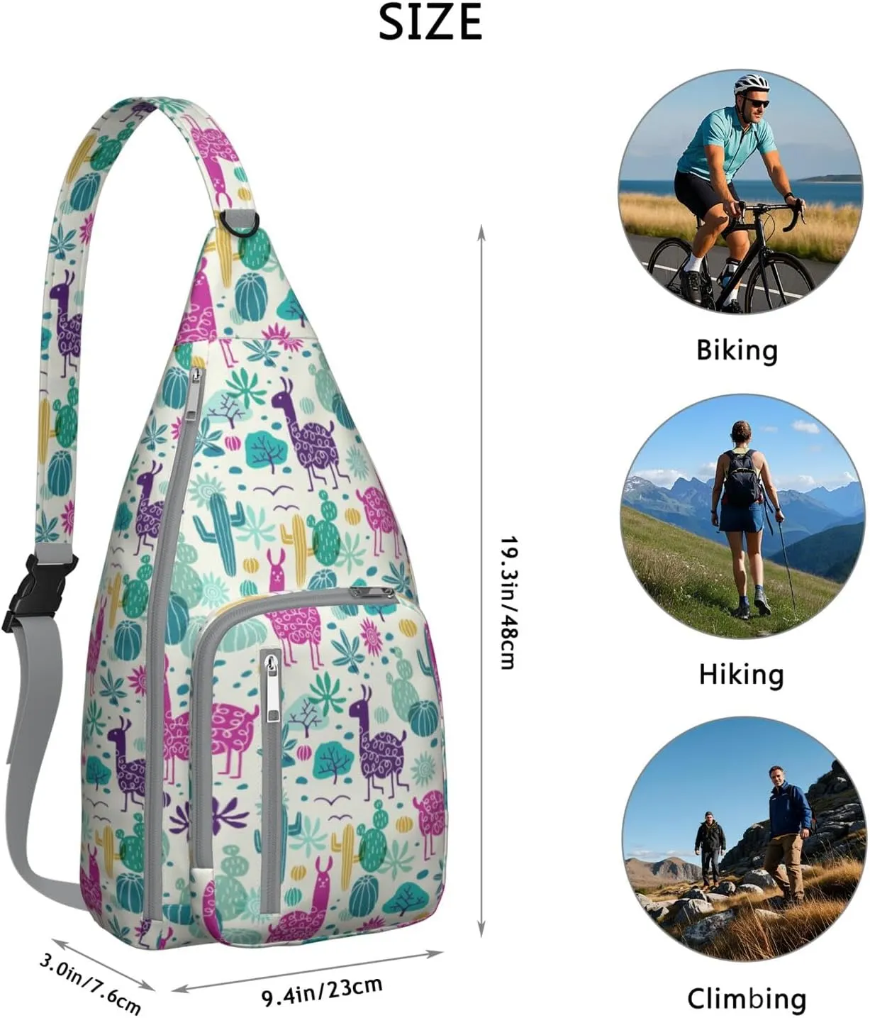 Shoulder Sling Crossbody Casual Chest Bag For Travel Sports Running,Backpack for Men & Women Lightweight Sports BagCrossbody Concealed Carry,Cactus Shoulder Bag Waterproof Chest Bag
