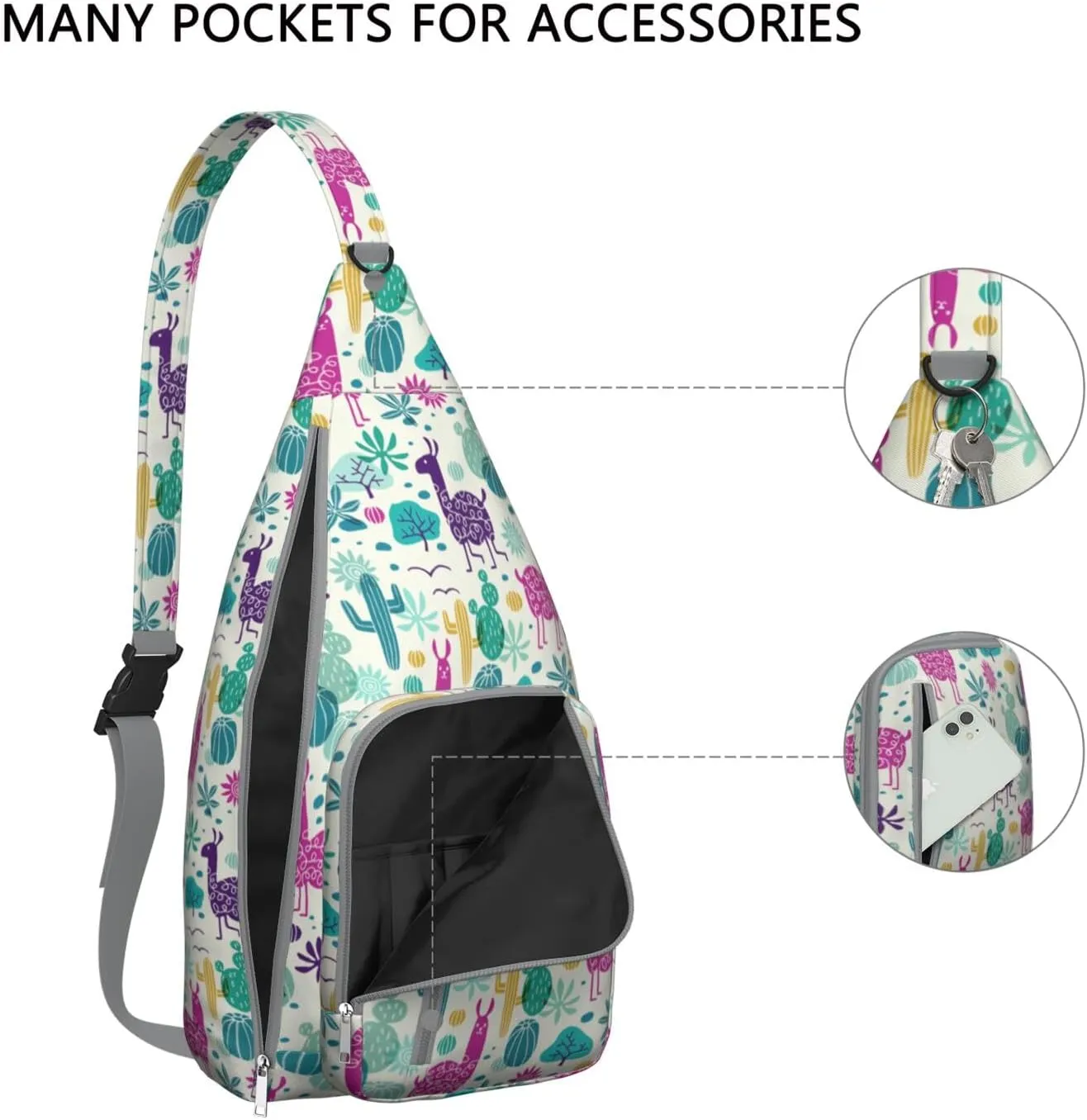 Shoulder Sling Crossbody Casual Chest Bag For Travel Sports Running,Backpack for Men & Women Lightweight Sports BagCrossbody Concealed Carry,Cactus Shoulder Bag Waterproof Chest Bag