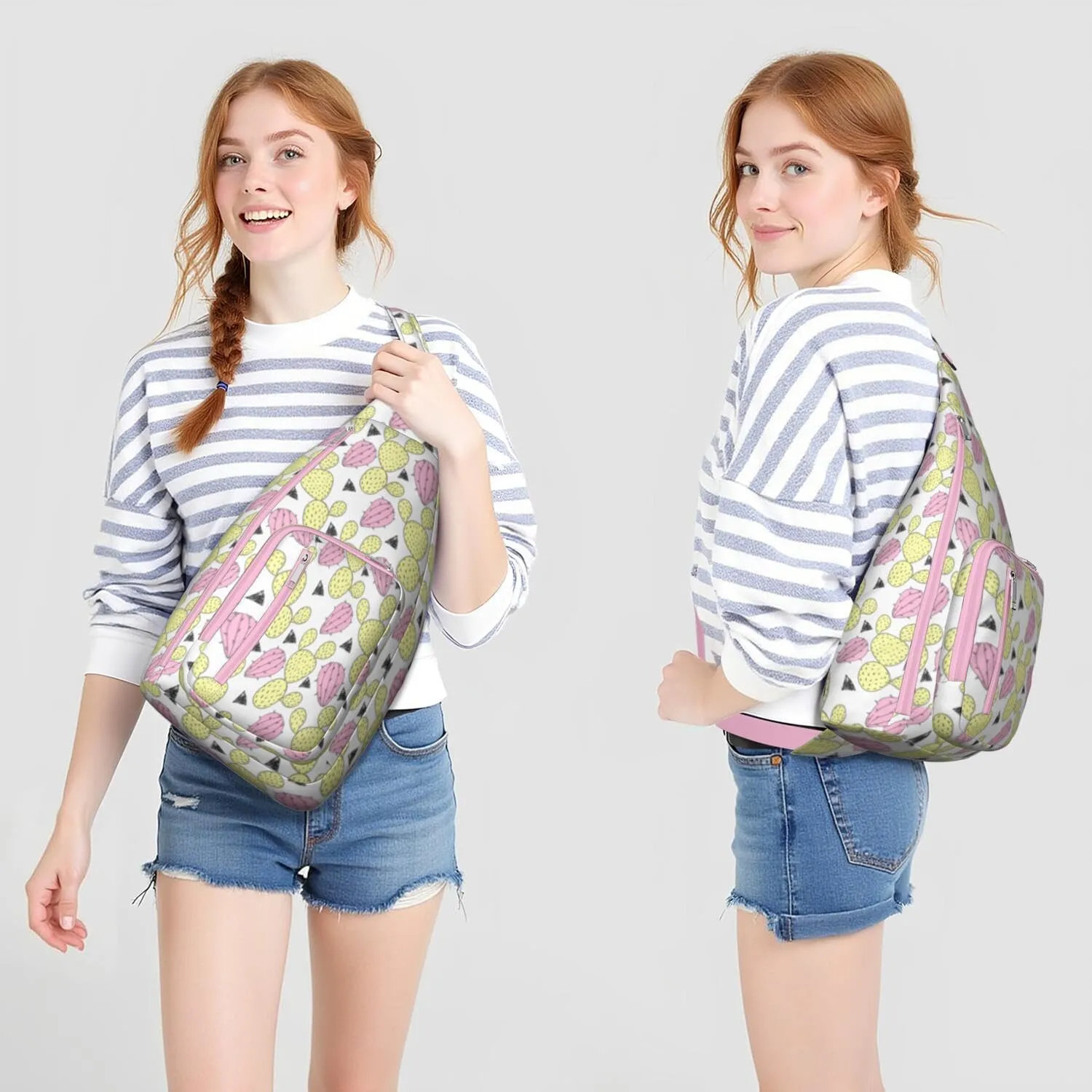 Shoulder Sling Crossbody Casual Chest Bag For Travel Sports Running,Backpack for Men & Women Lightweight Sports BagCrossbody Concealed Carry,Cactus Shoulder Bag Waterproof Chest Bag