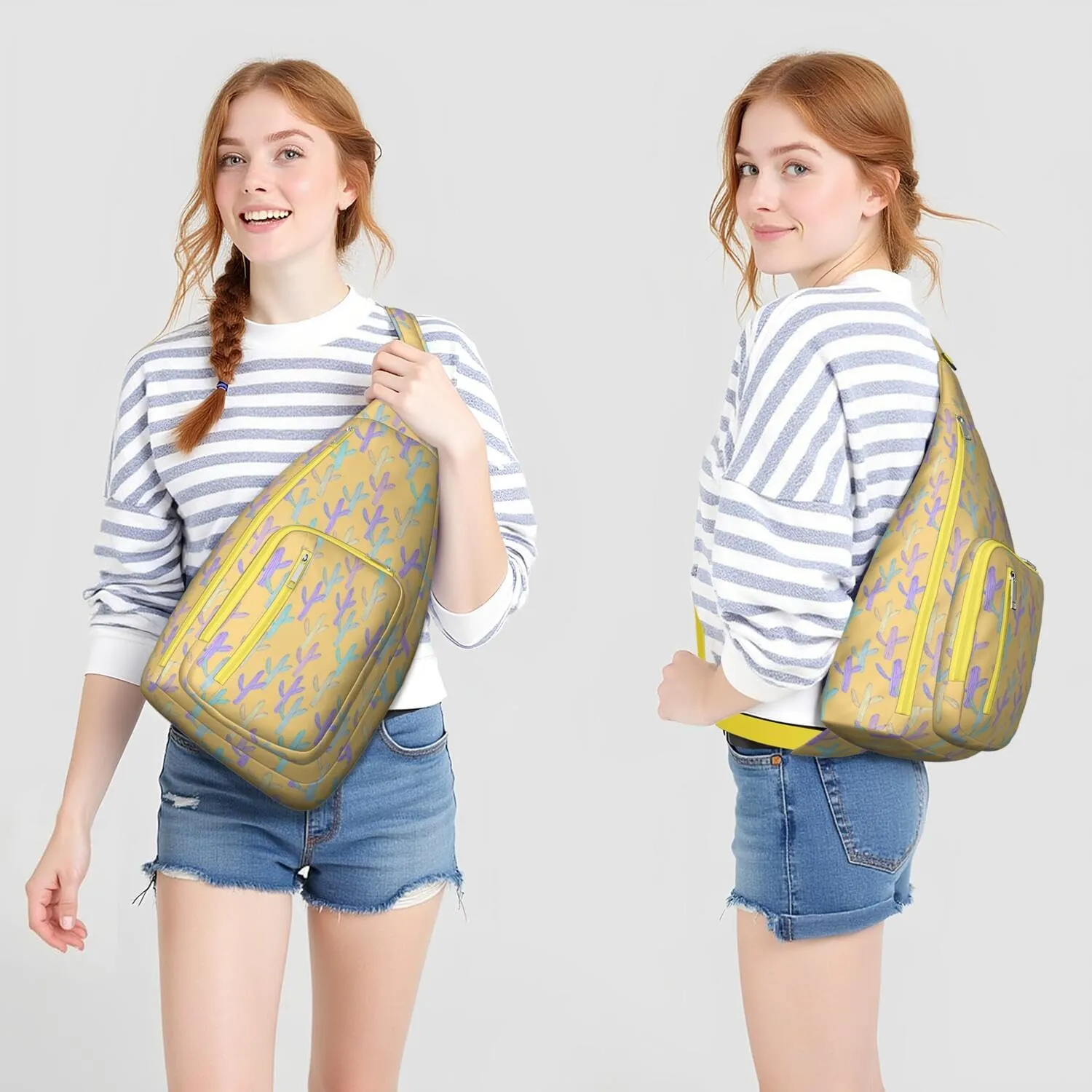 Shoulder Sling Crossbody Casual Chest Bag For Travel Sports Running,Backpack for Men & Women Lightweight Sports BagCrossbody Concealed Carry,Cactus Shoulder Bag Waterproof Chest Bag
